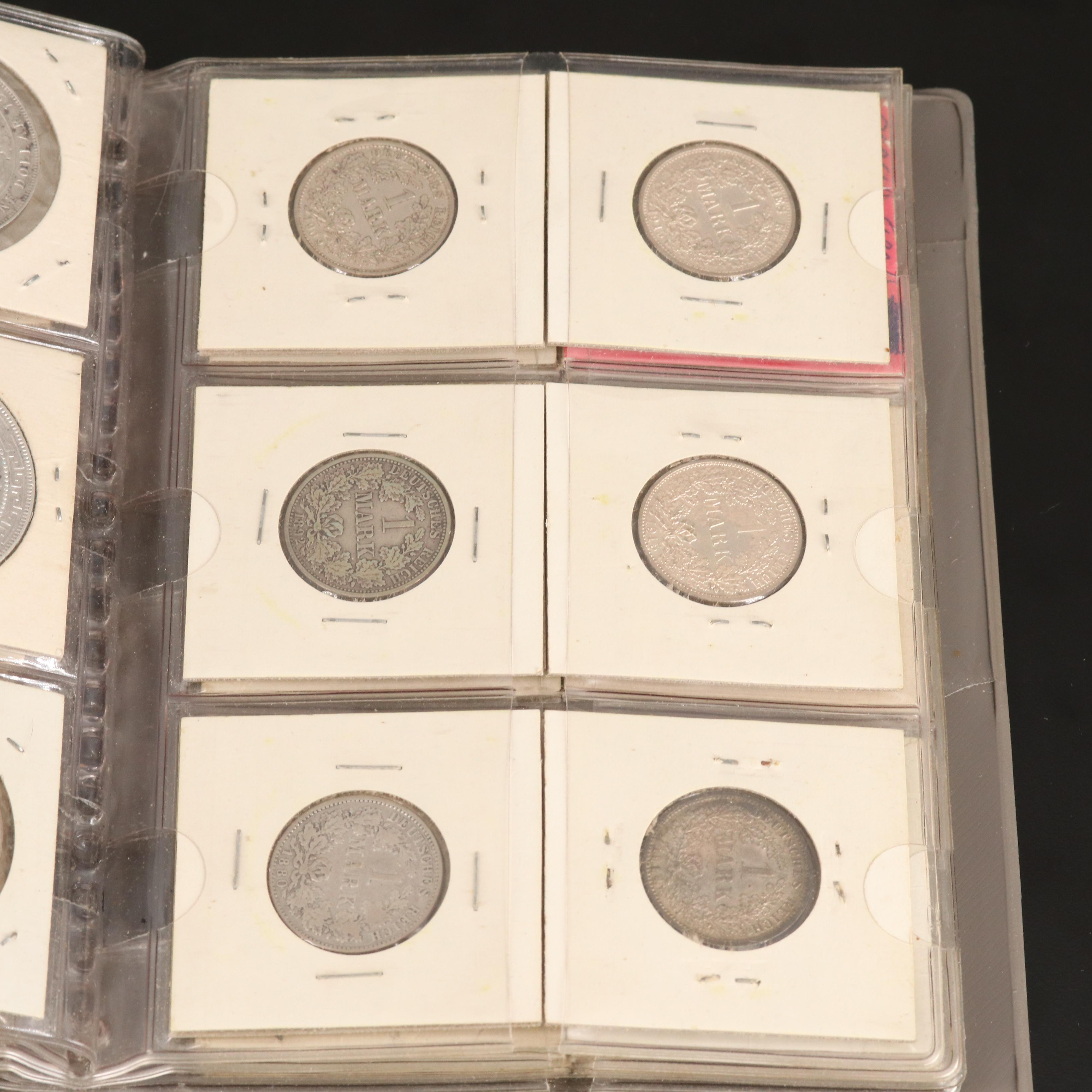 Coin Stock Book with 60 Various Foreign Coins