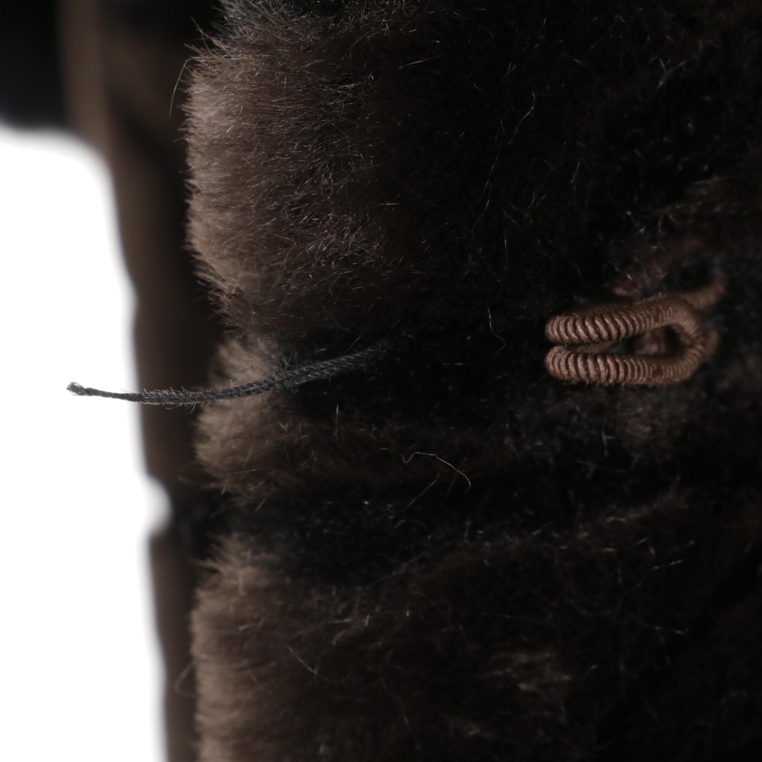 Zebra Patterned Cut Faux Mink Evening Coat By Kadosh