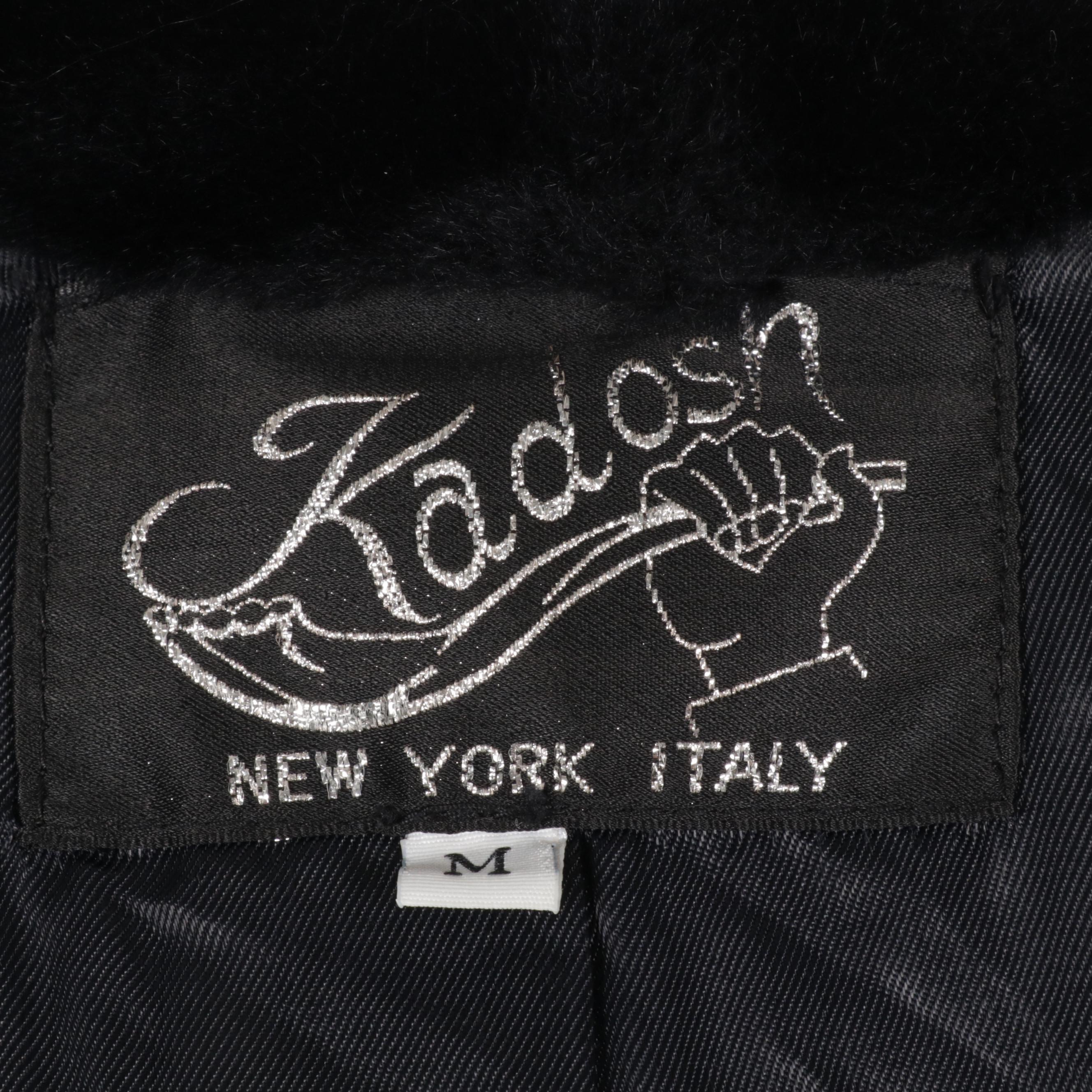 Zebra Patterned Cut Faux Mink Evening Coat By Kadosh