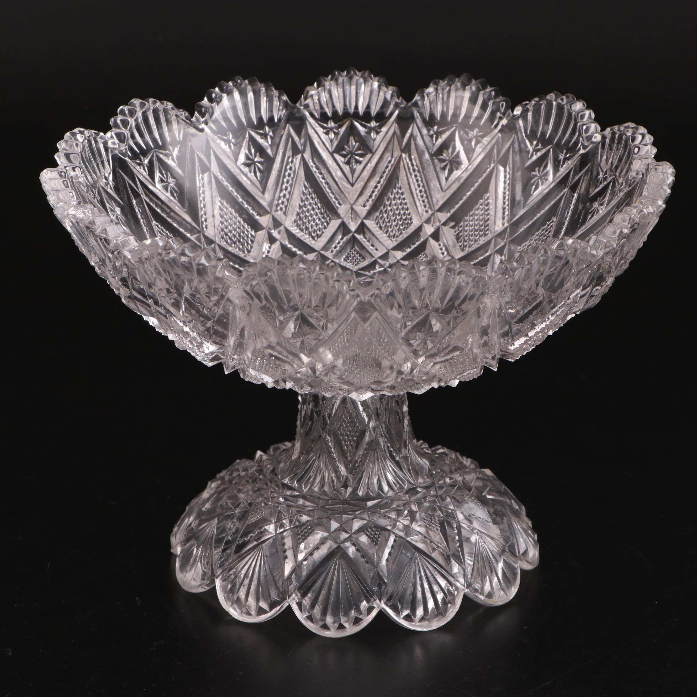 Glass Candy Dish, Sugar Bowl, and Candlesticks