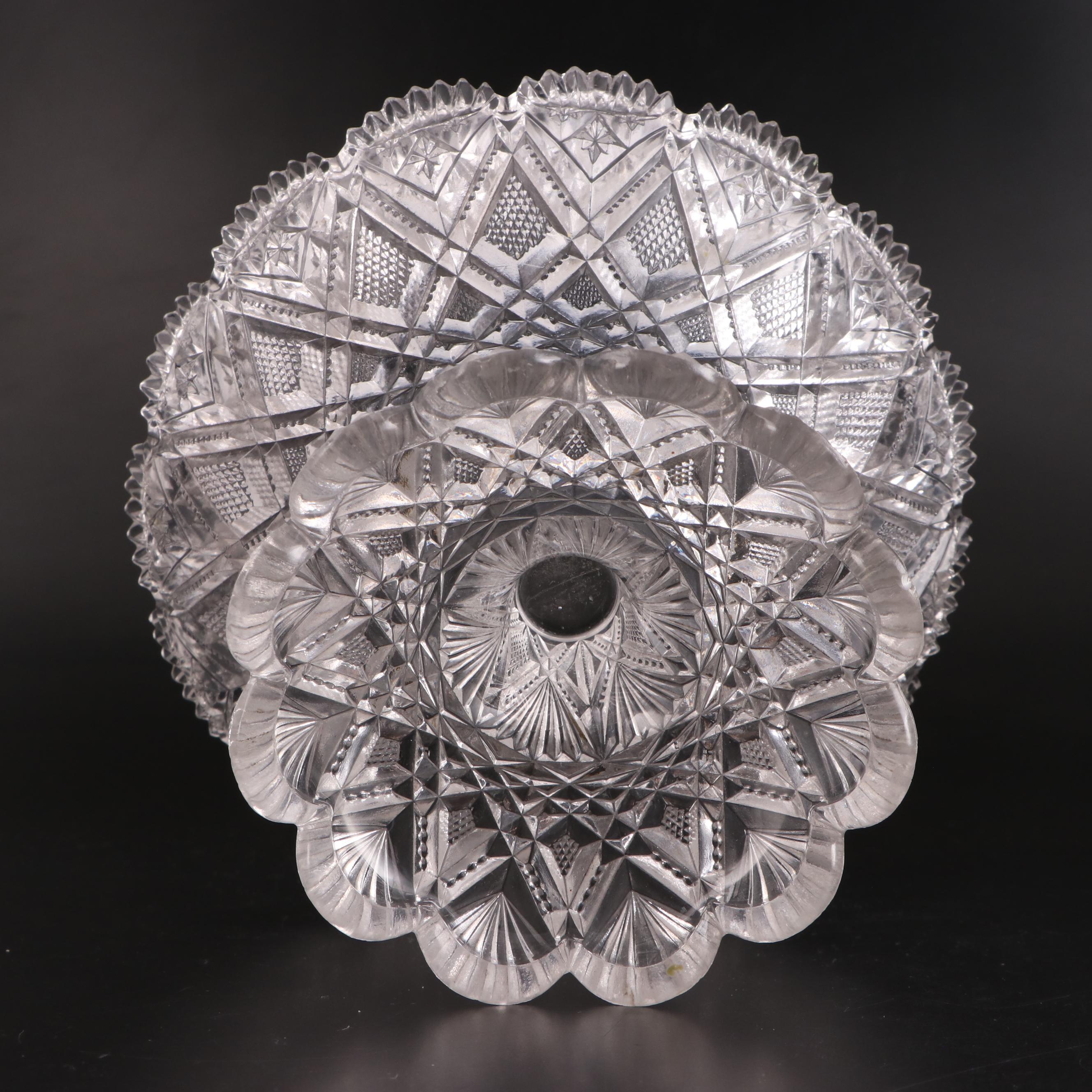 Glass Candy Dish, Sugar Bowl, and Candlesticks