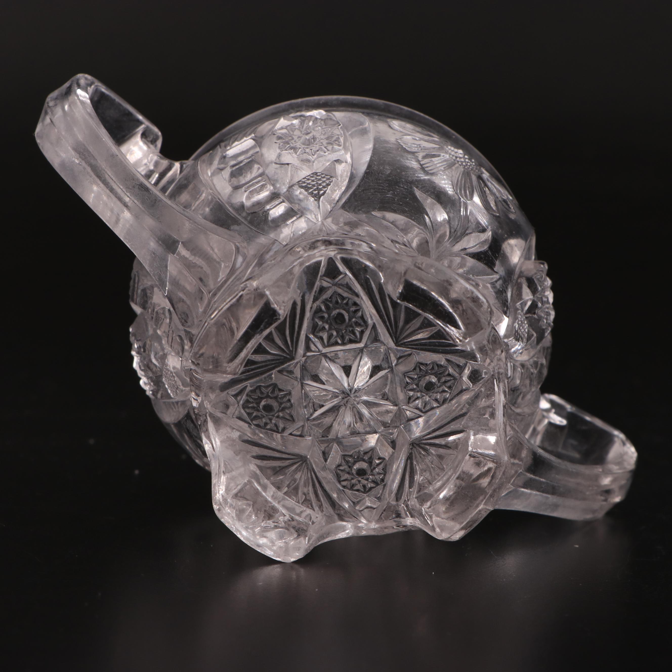 Glass Candy Dish, Sugar Bowl, and Candlesticks