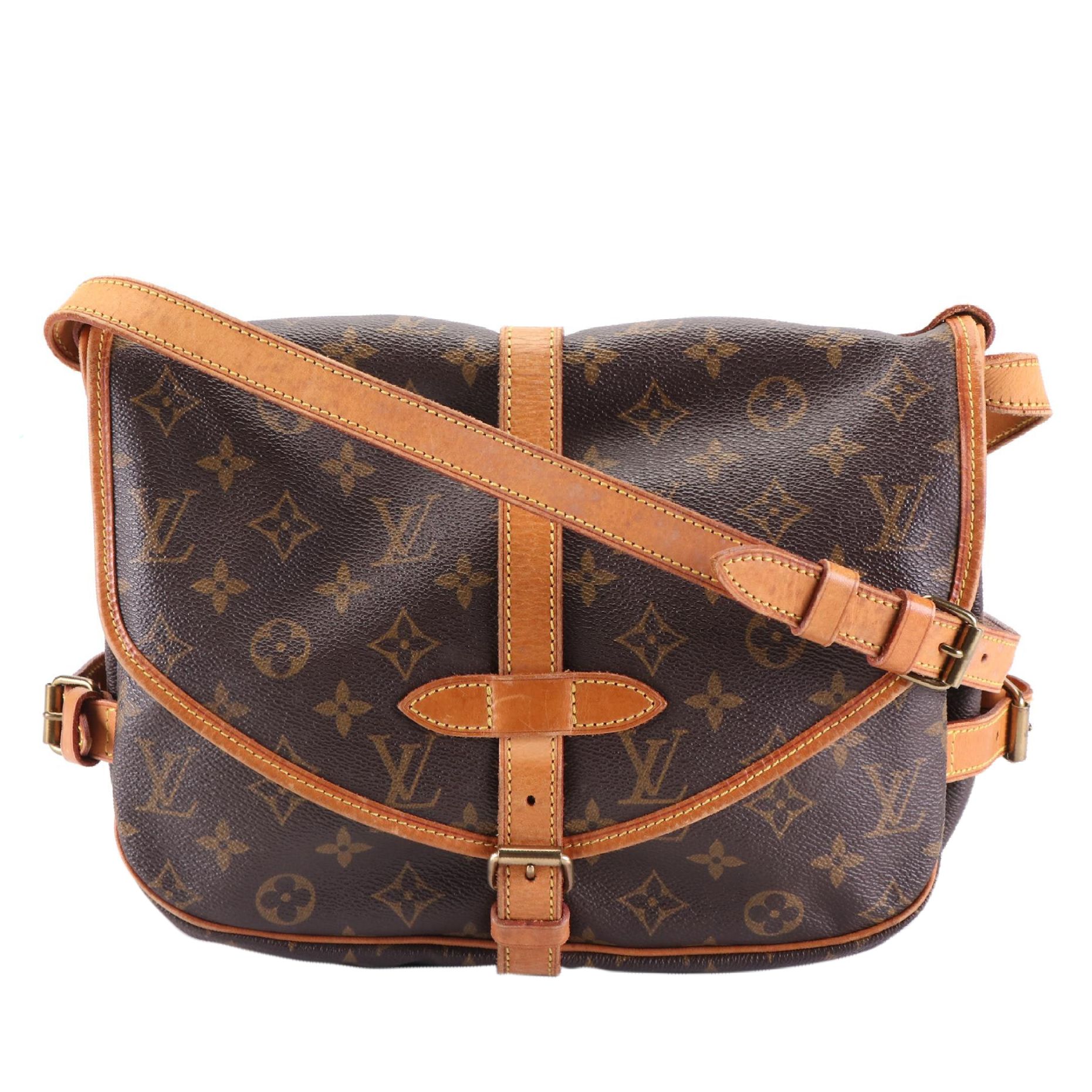 Louis Vuitton Saumur 30 in Monogram Canvas and Vachetta Leather