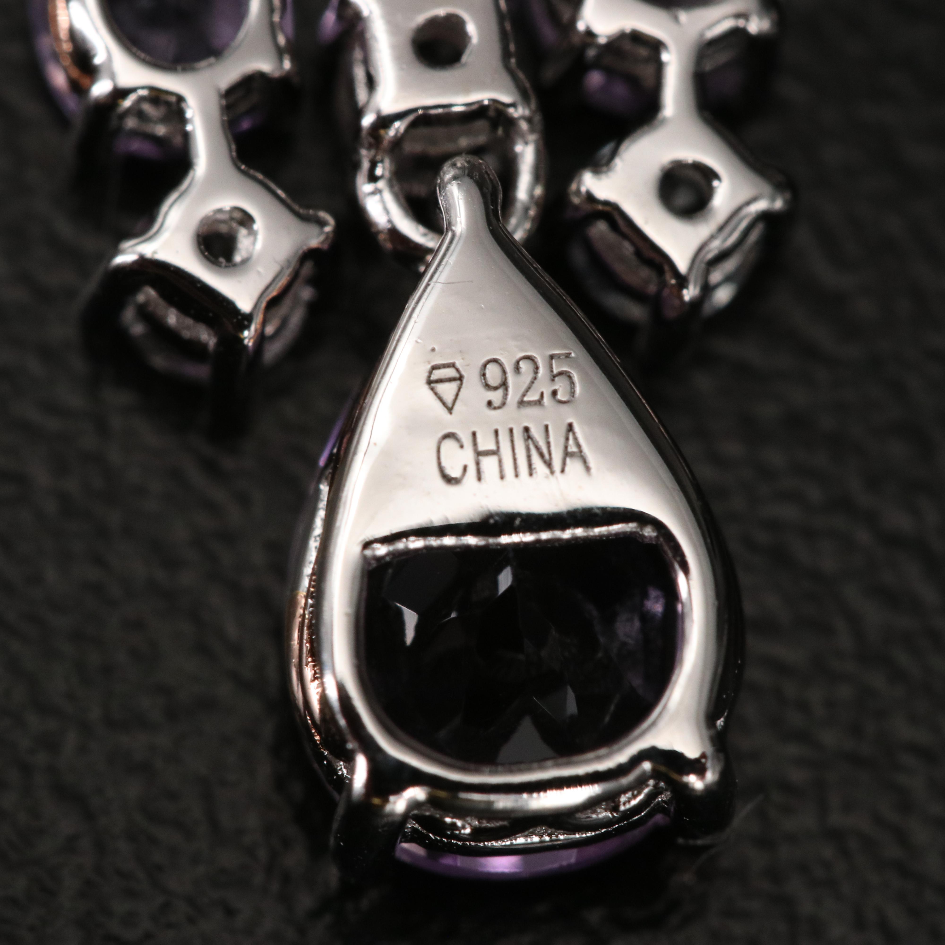 Amethyst and Topaz Girandole Style Earrings in Sterling