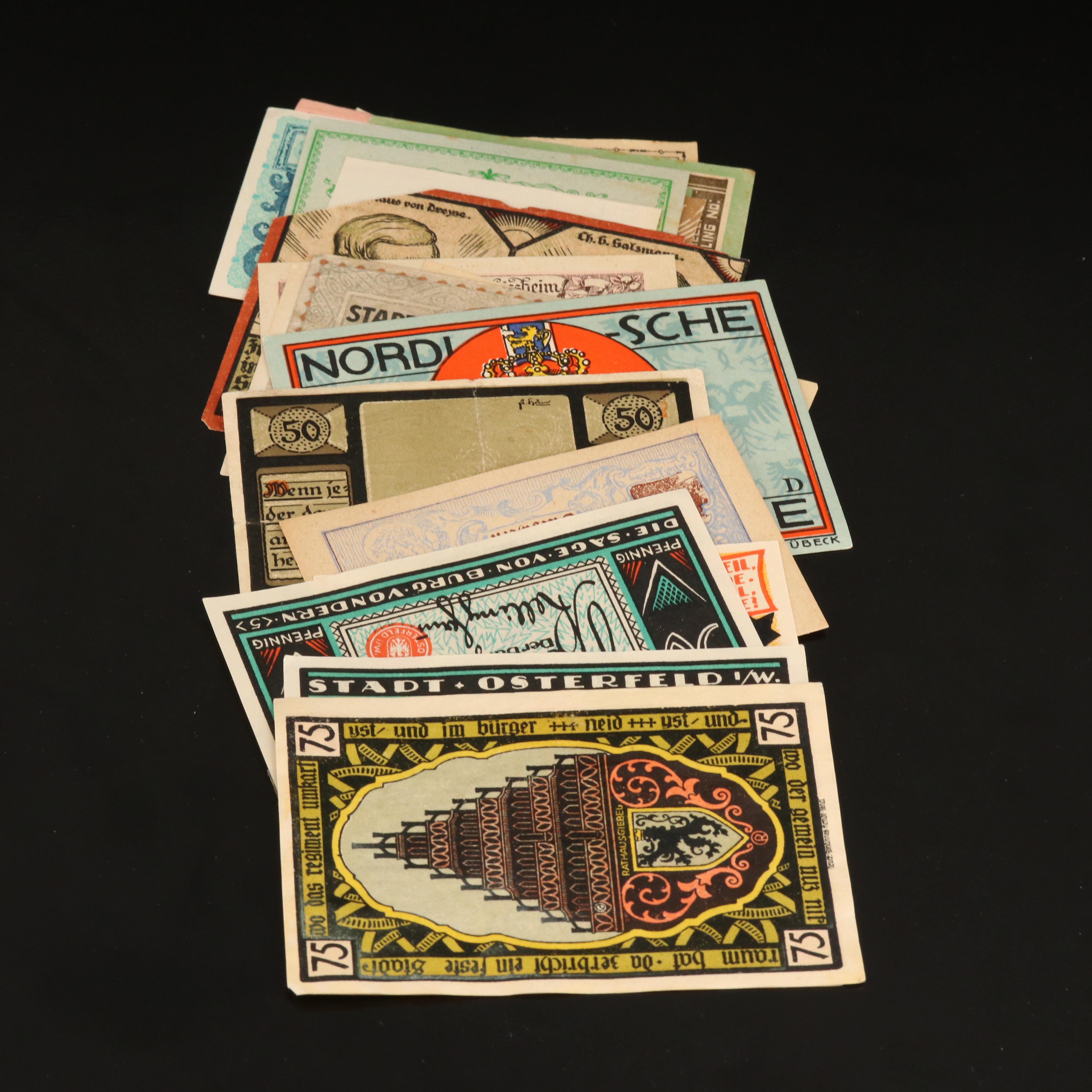 140 German and Austrian Notgeld Banknotes