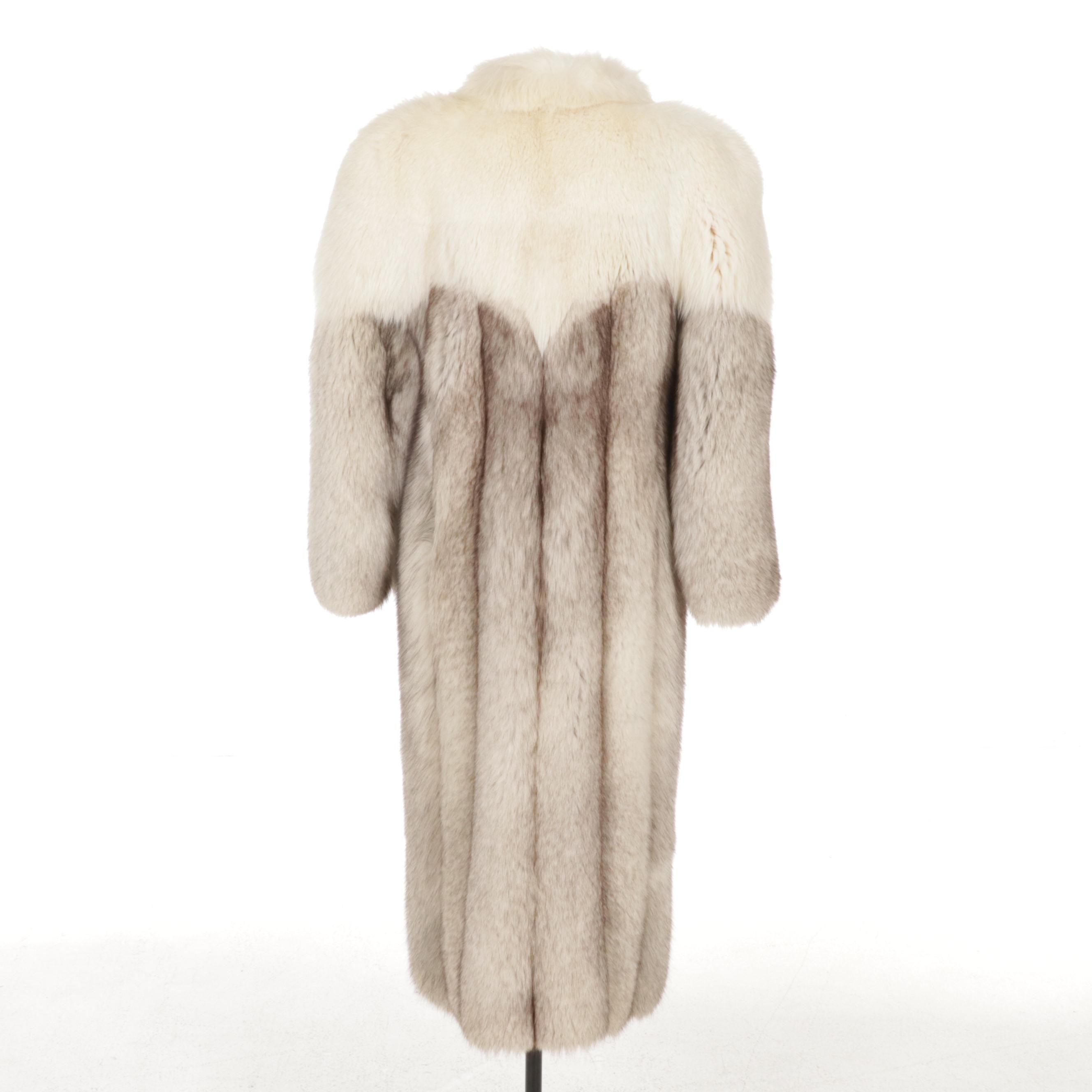 Full Pelt Blue Fox Fur Full-Length Coat