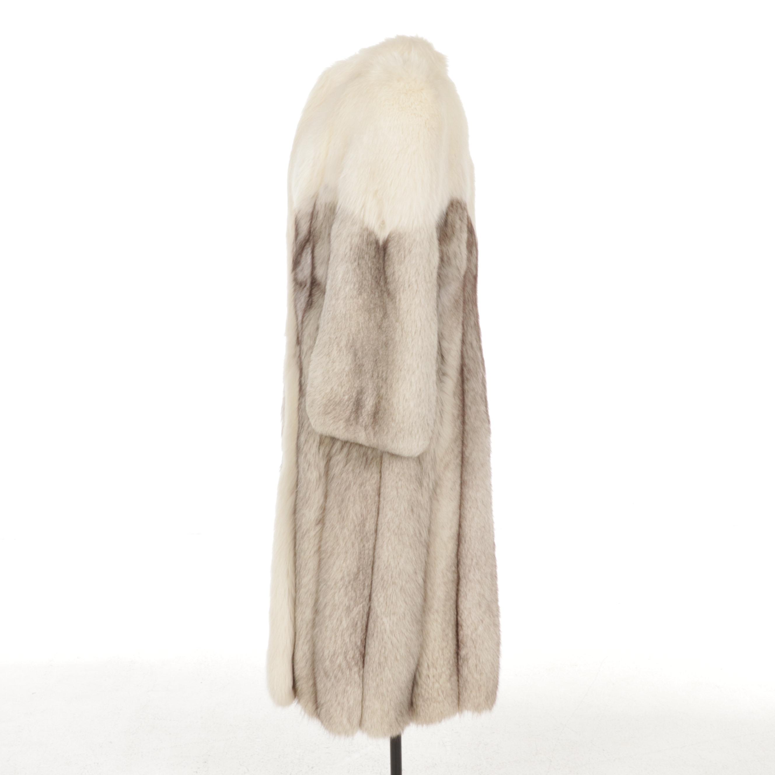 Full Pelt Blue Fox Fur Full-Length Coat