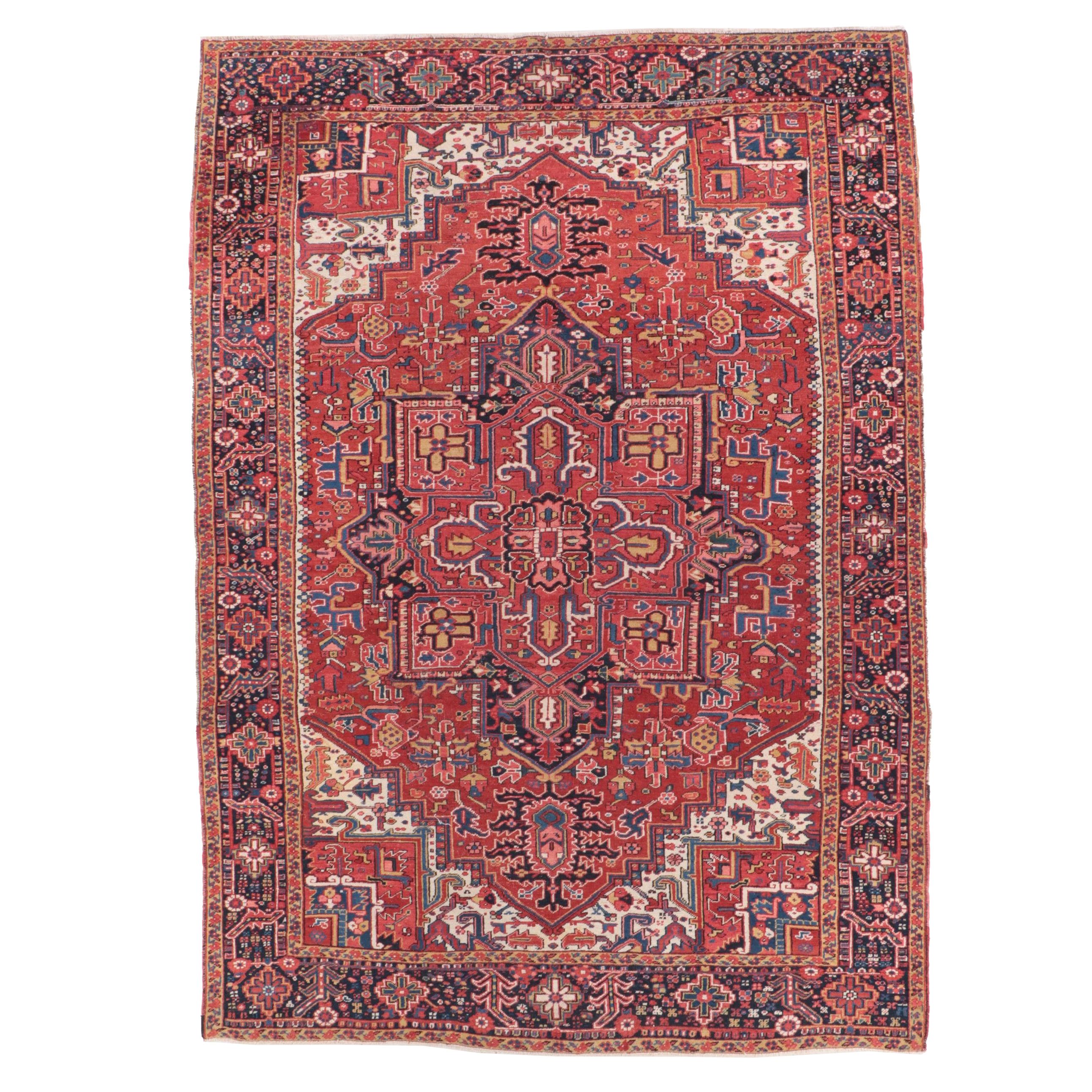 8'3 x 11'6 Hand-Knotted Persian Heriz Area Rug