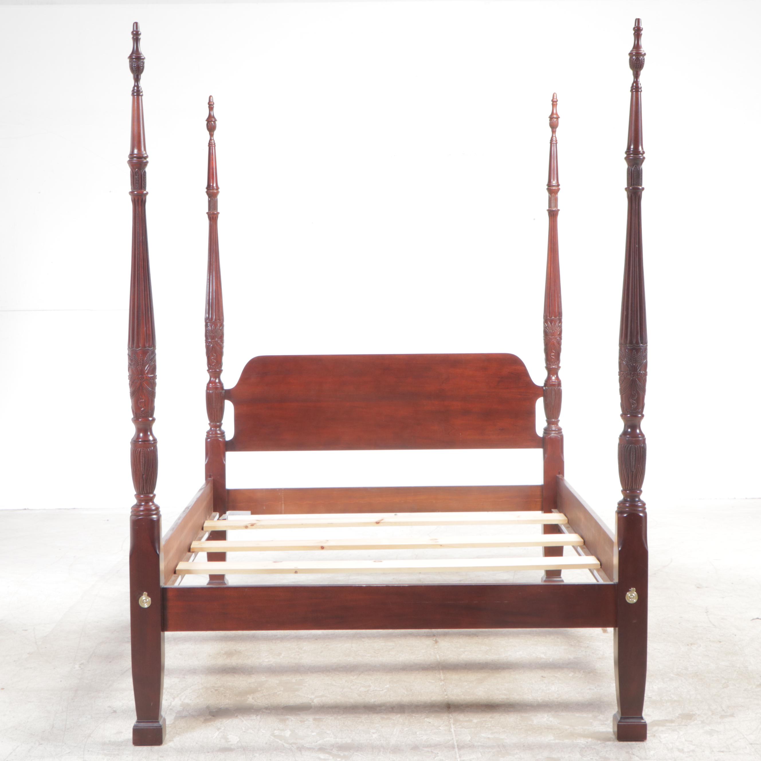 Thomasville Federal Style Mahogany Queen Size Four-Post Bed Frame