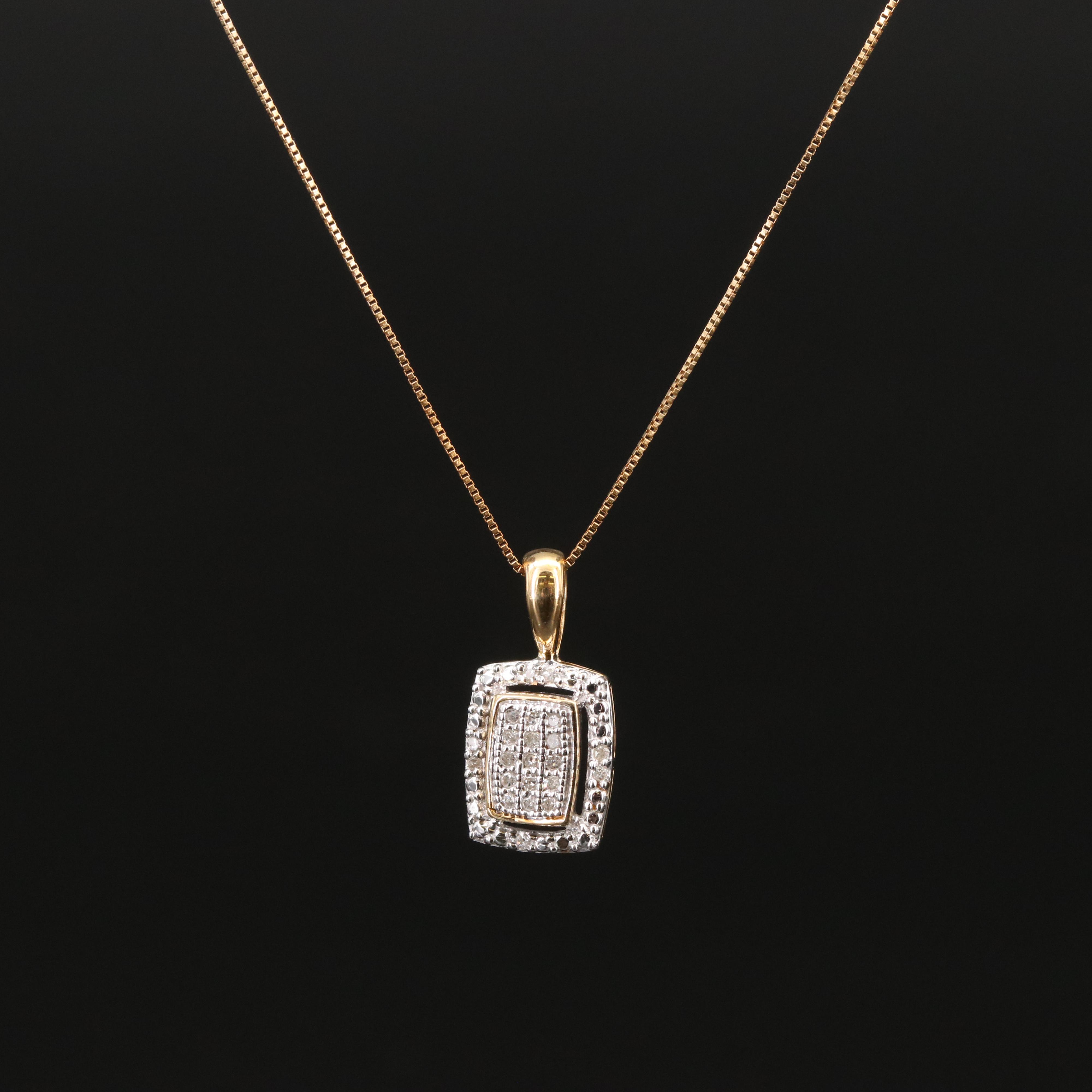 10K Diamond Pendant Necklace