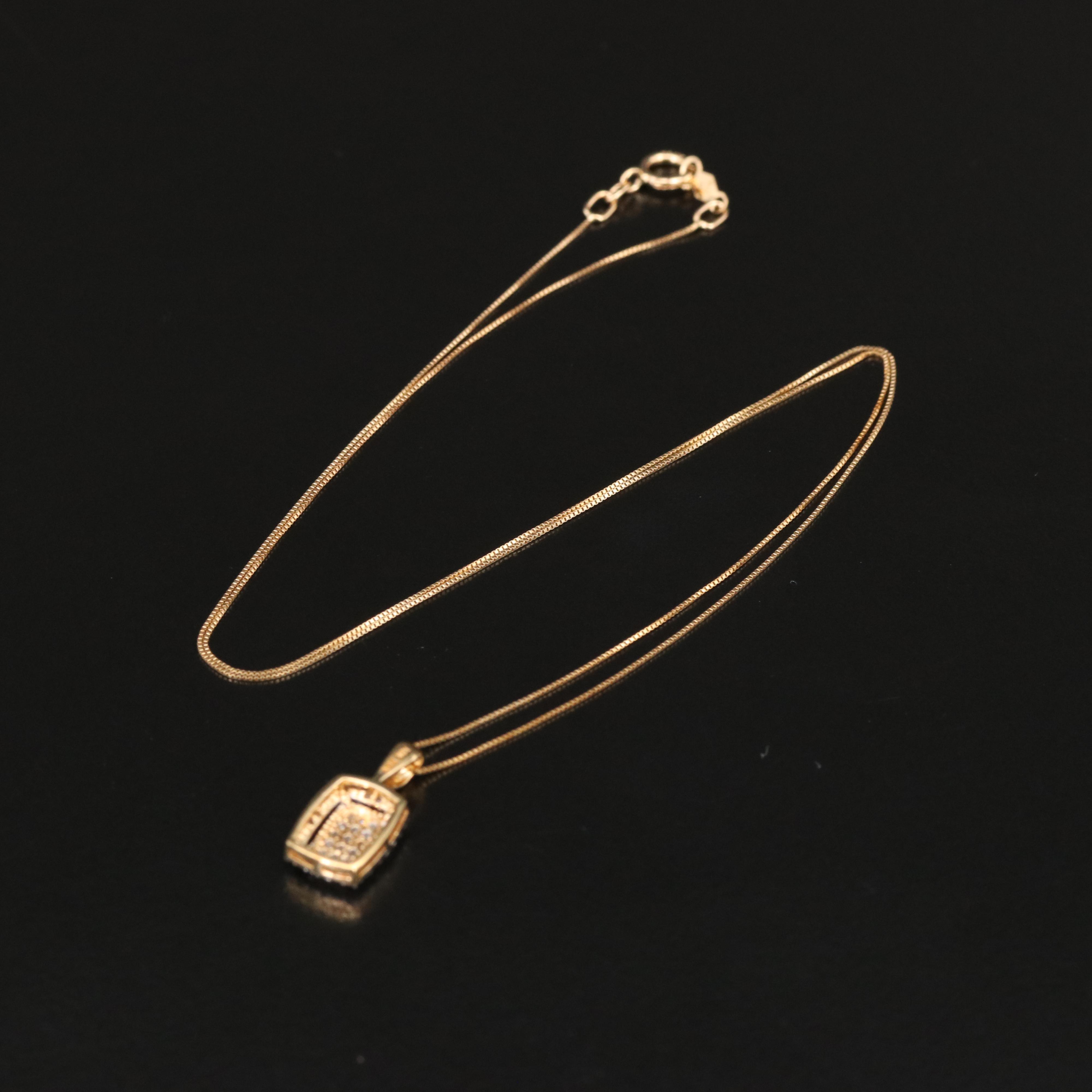 10K Diamond Pendant Necklace