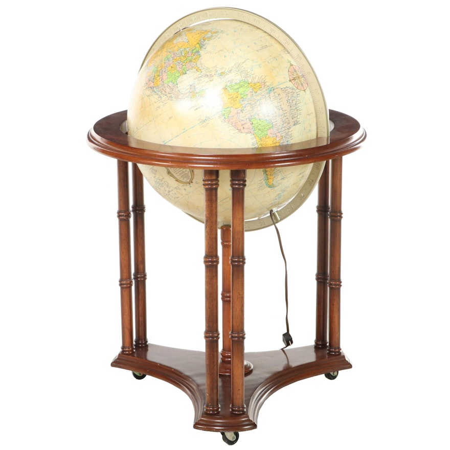 Replogle Heirloom 16" Illuminated Terrestrial Globe-on-Stand, Late 20th Century