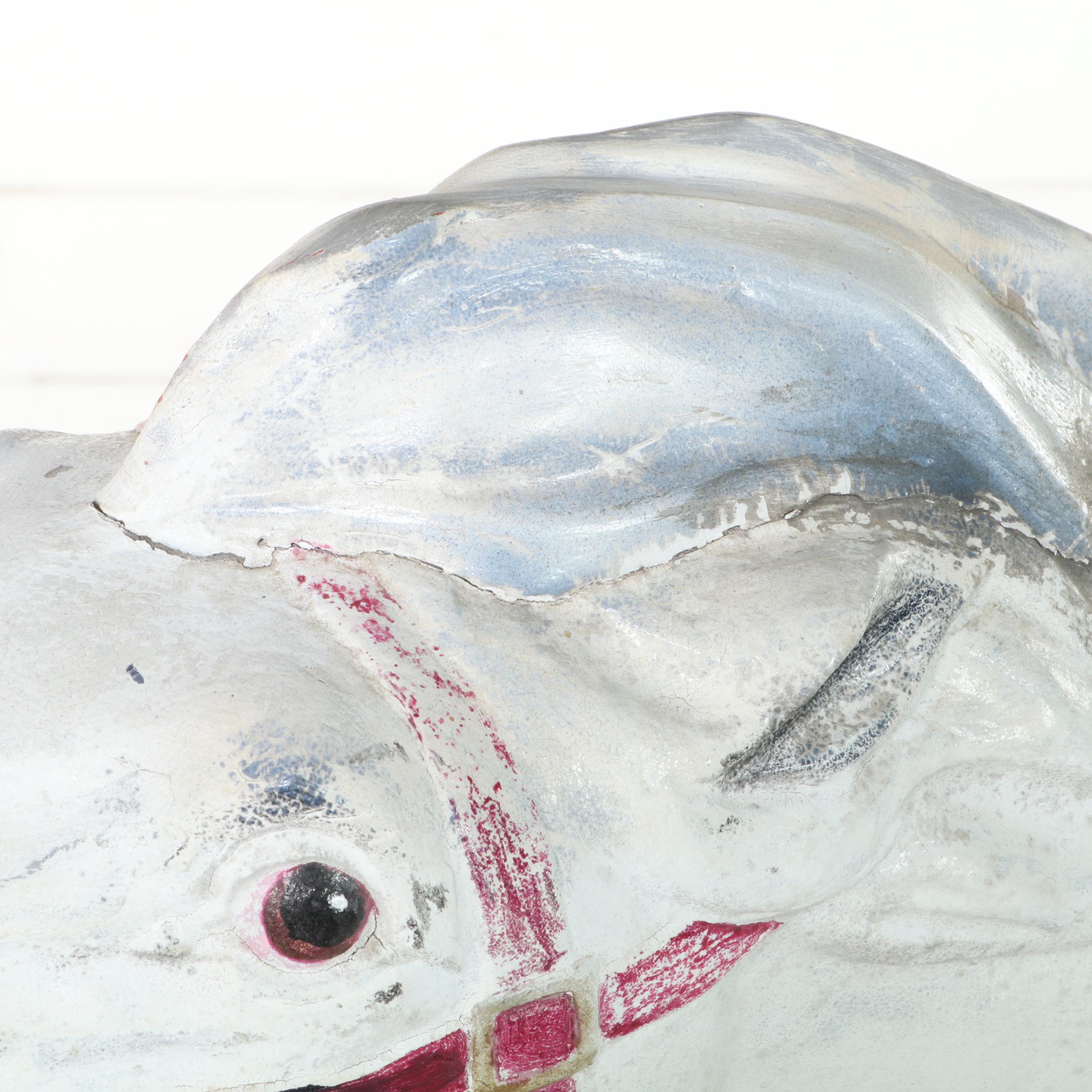 Paint-Decorated and Cast Aluminum Carousel Horse, 20th Century