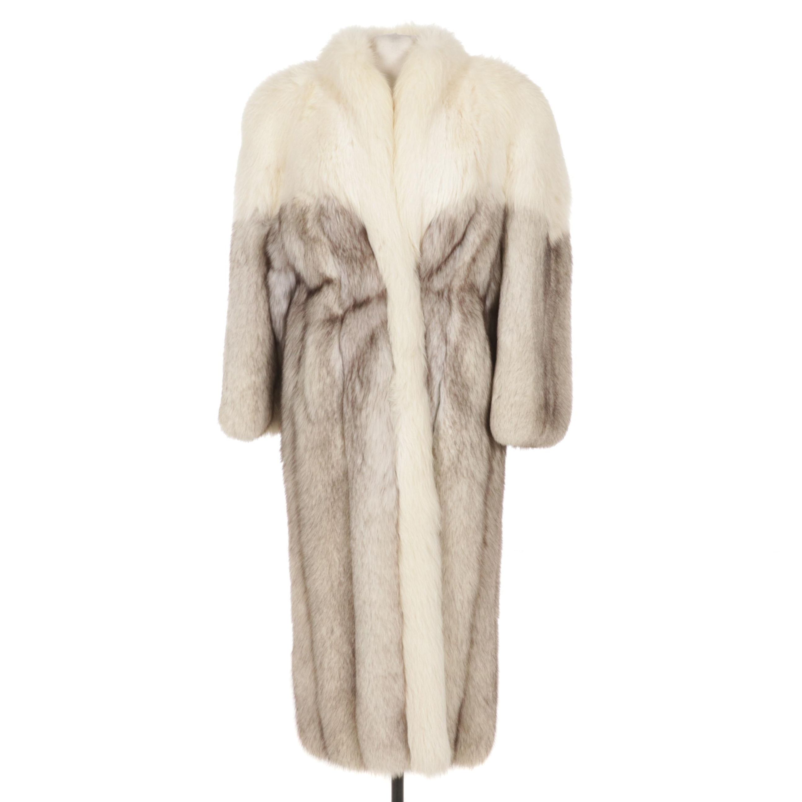Full Pelt Blue Fox Fur Full-Length Coat