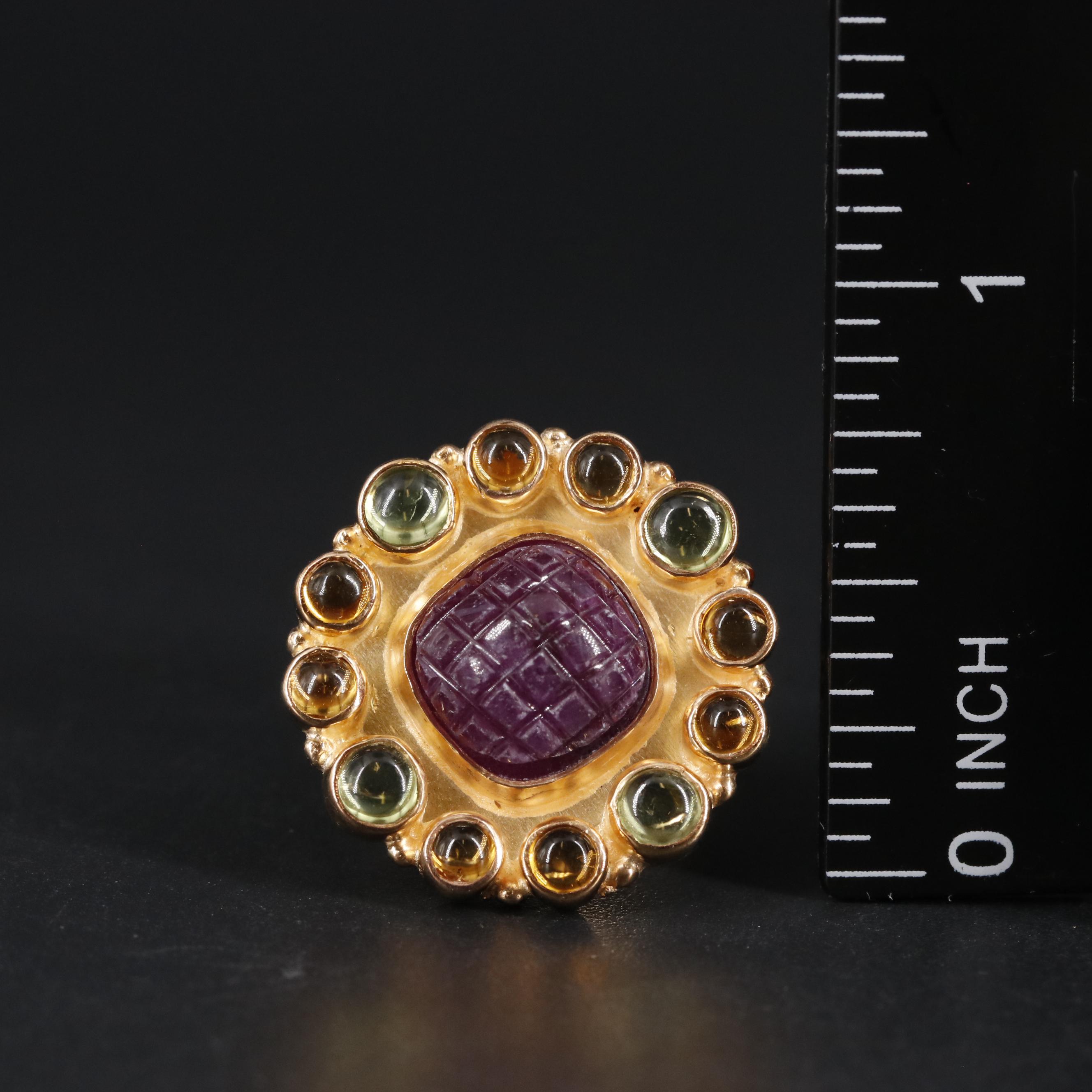 Sterling Silver Gemstone Halo Ring