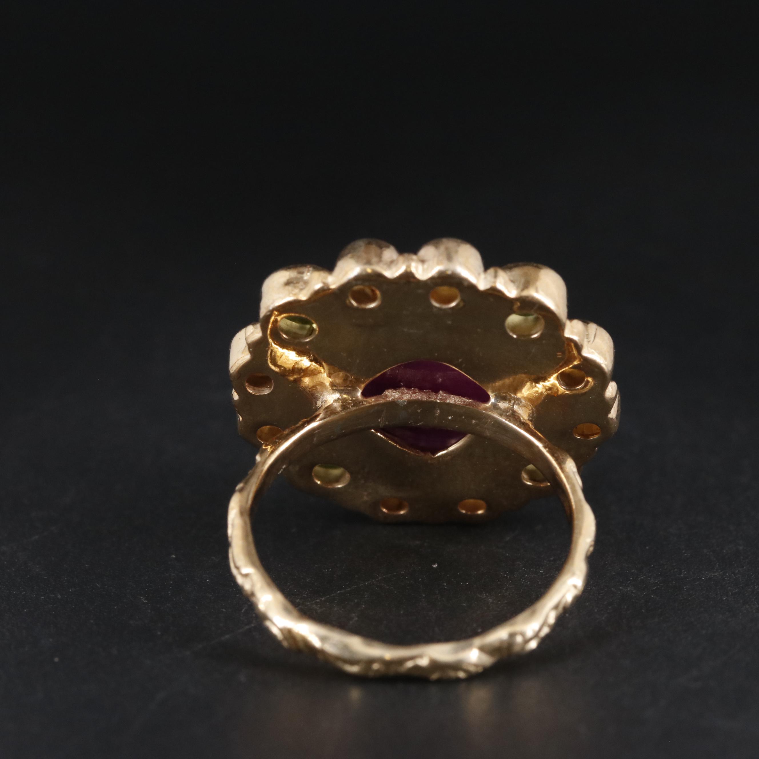 Sterling Silver Gemstone Halo Ring