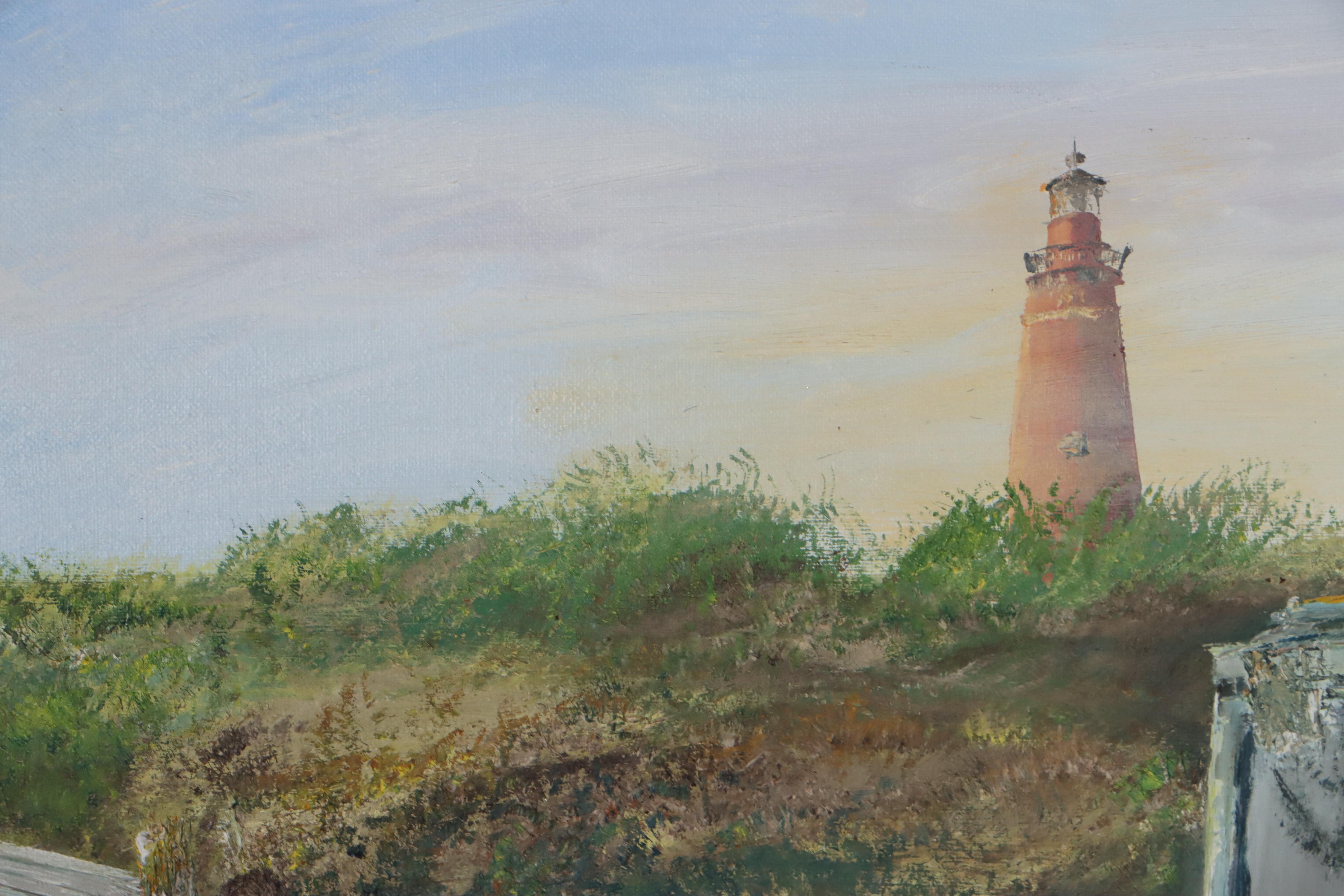 Orv Knarr Oil Painting of Docked Boat, 2005