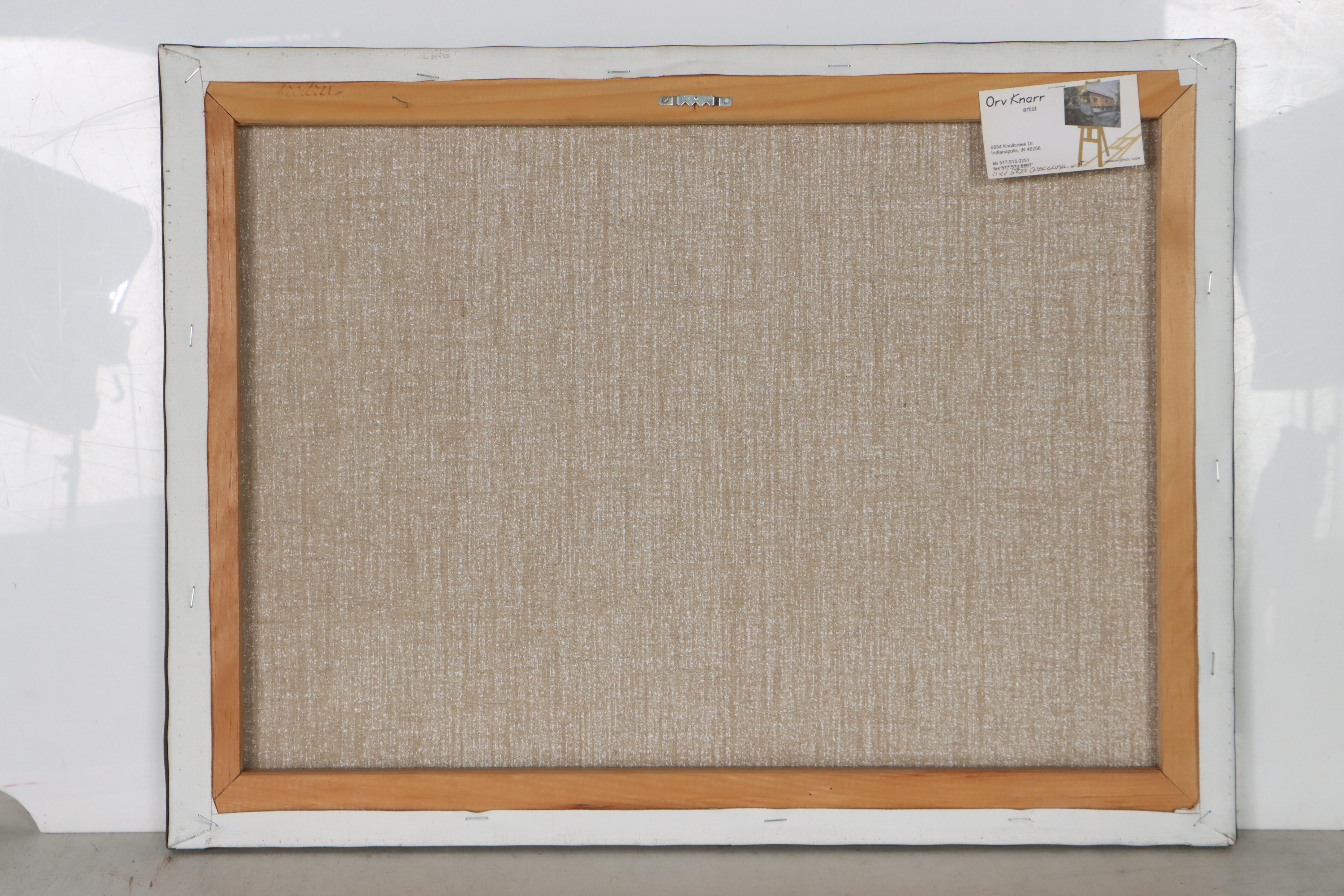 Orv Knarr Oil Painting of Docked Boat, 2005