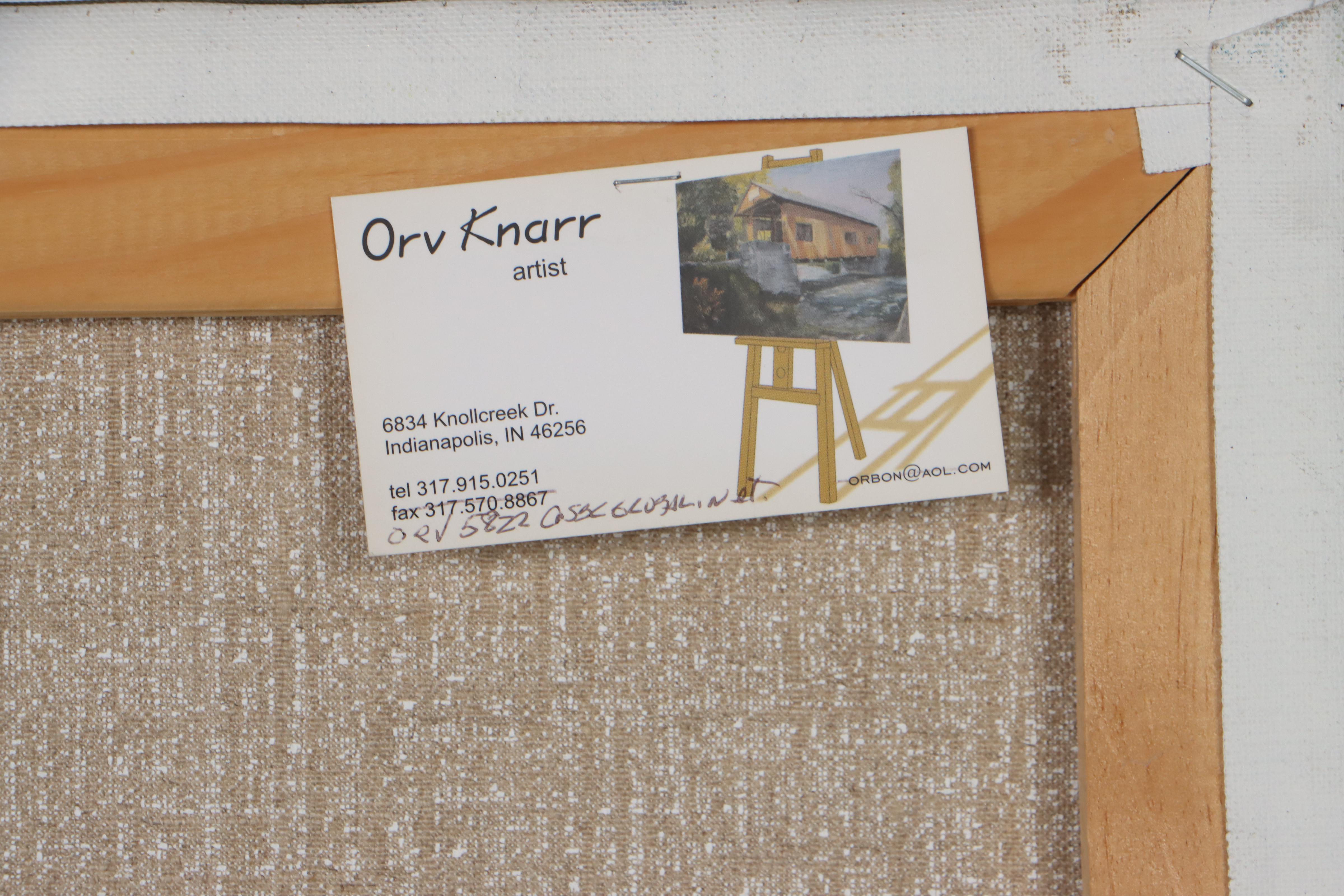 Orv Knarr Oil Painting of Docked Boat, 2005