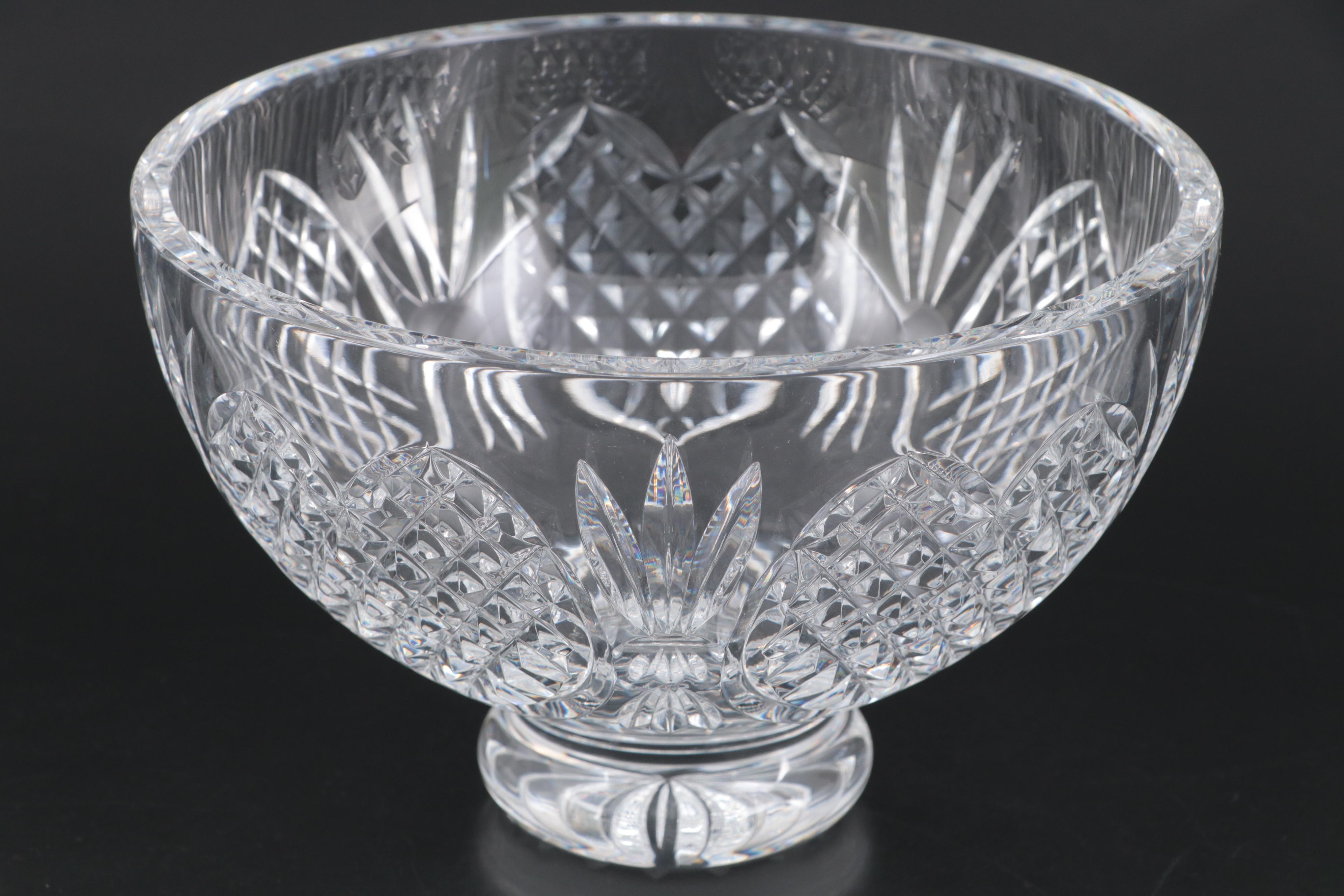 Waterford "Millennium Series" Crystal Toasting Goblets with Footed Bowl