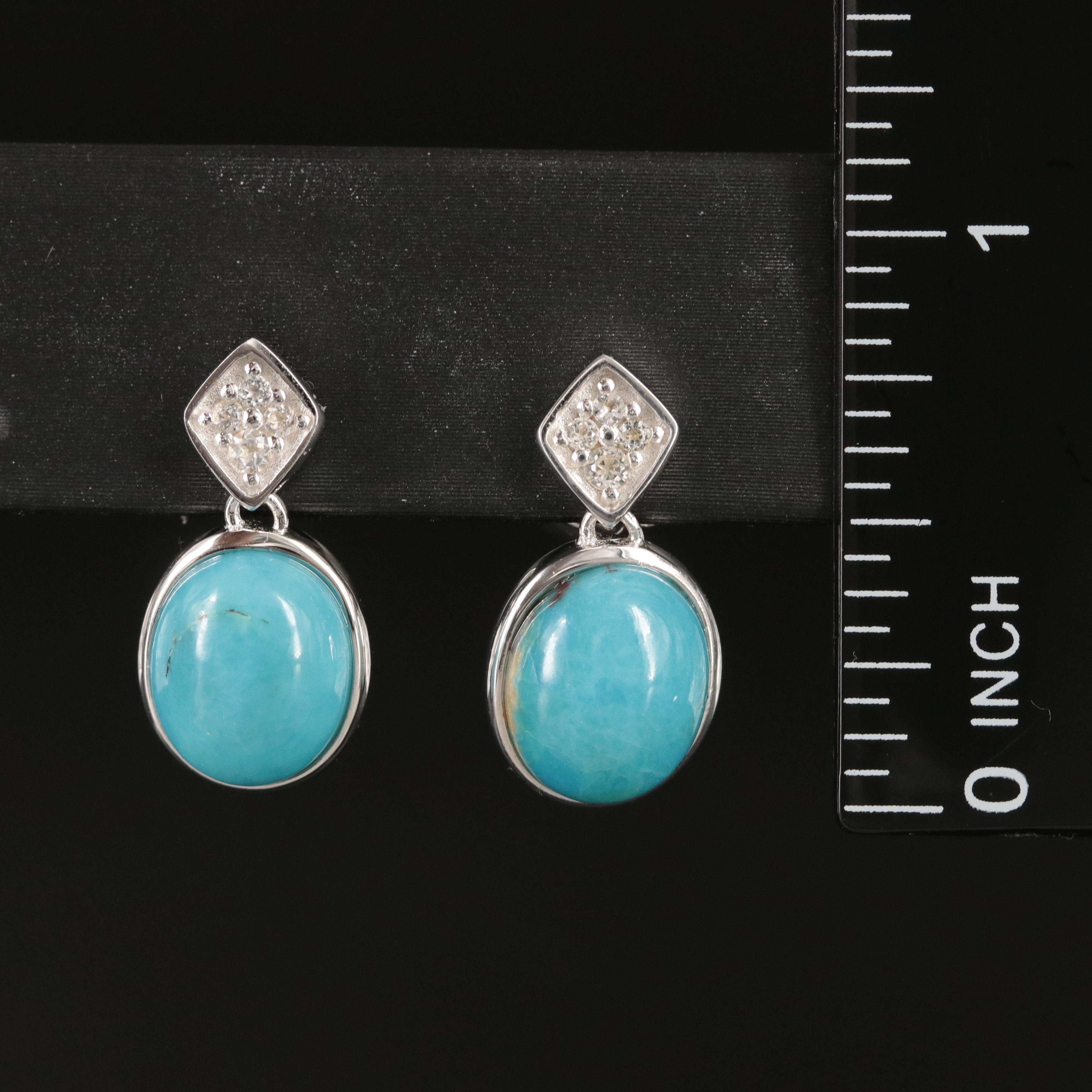 Sterling Turquoise and Topaz Earrings