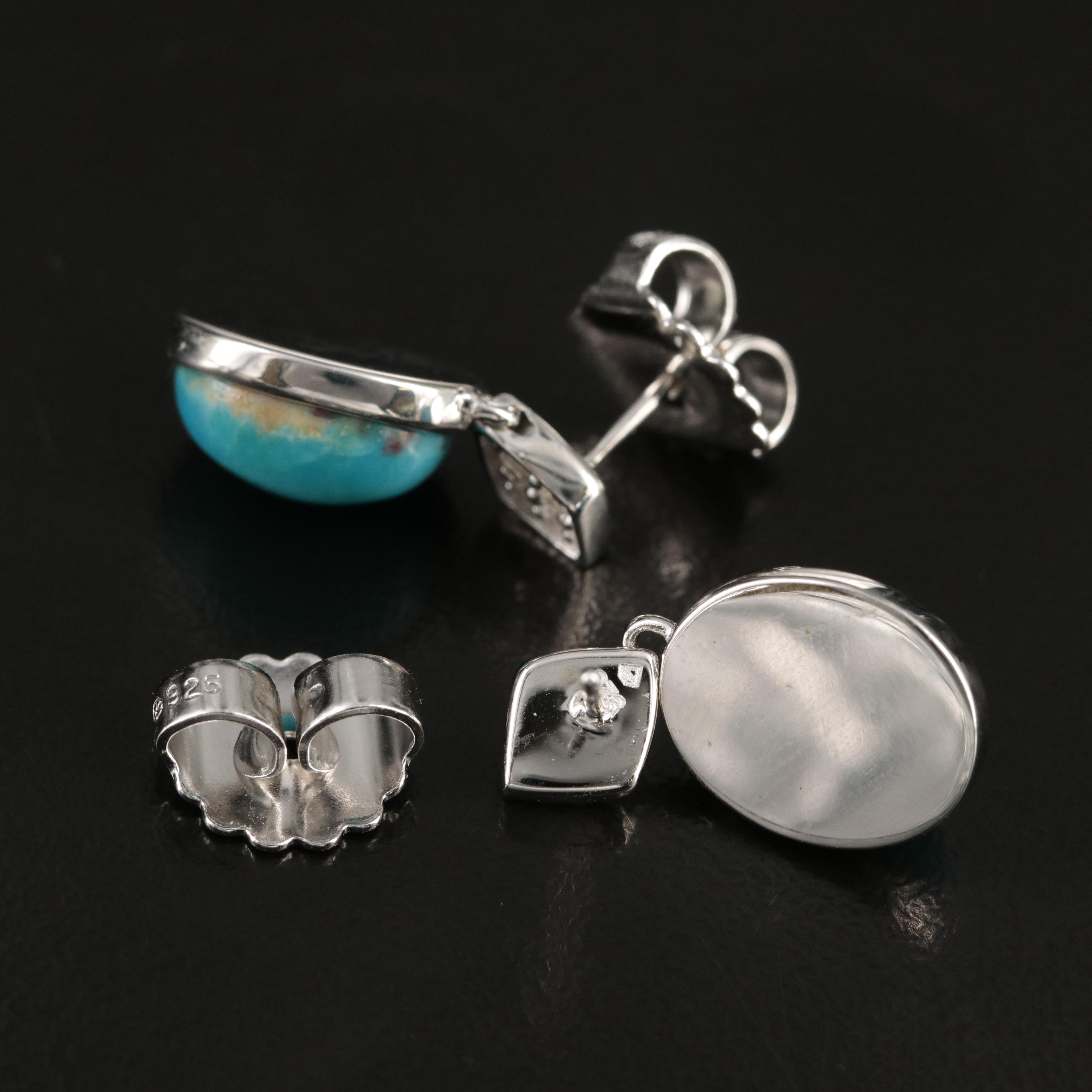 Sterling Turquoise and Topaz Earrings