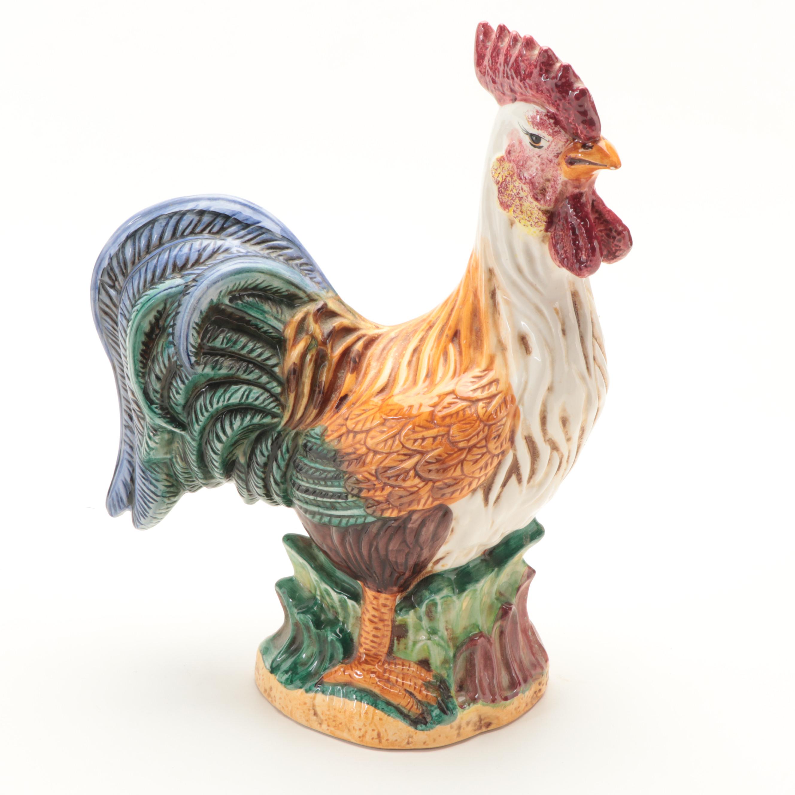 Susan Winget Hand-Painted Canisters with Other Ceramic Rooster Tableware
