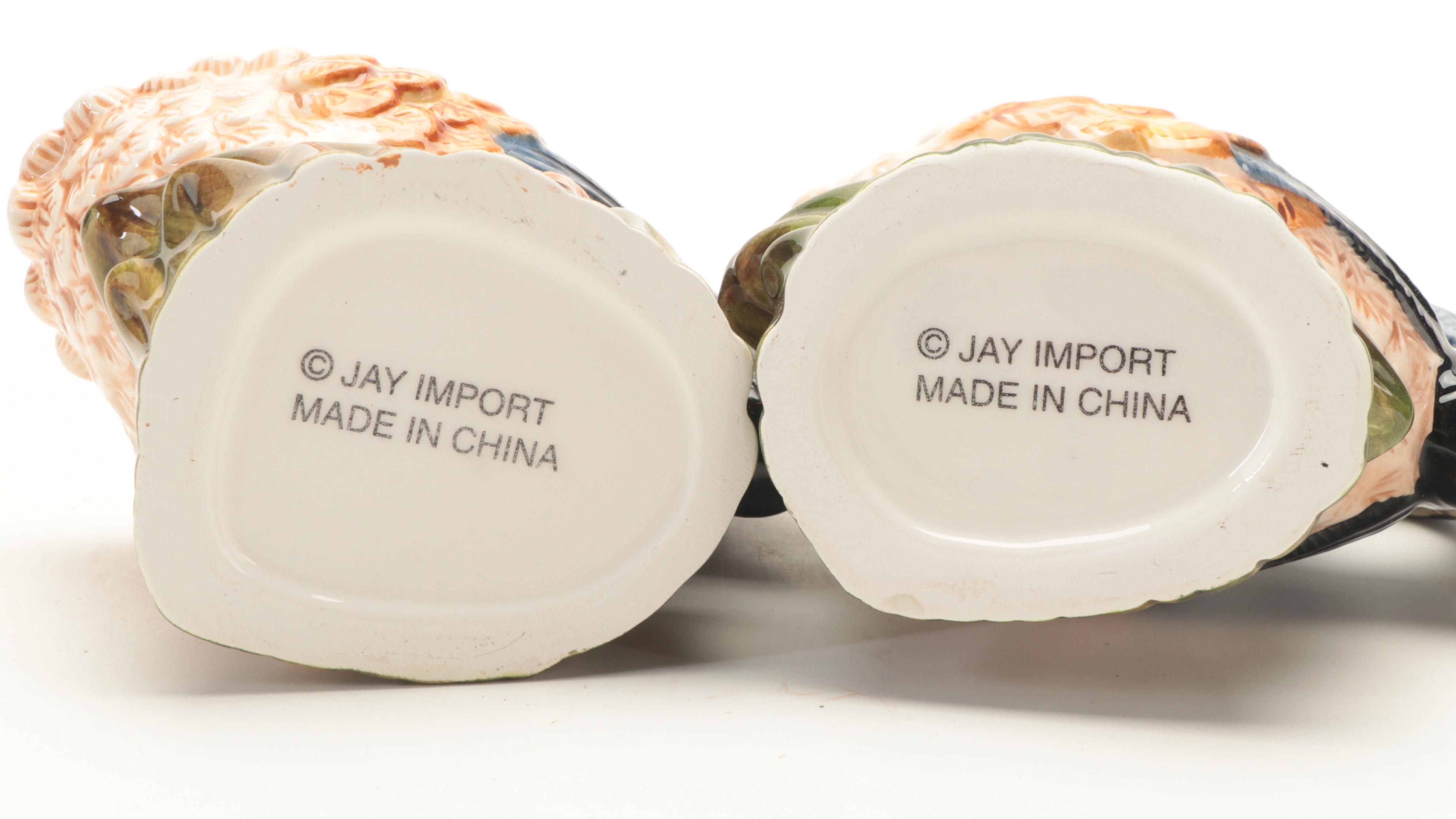 Susan Winget Hand-Painted Canisters with Other Ceramic Rooster Tableware