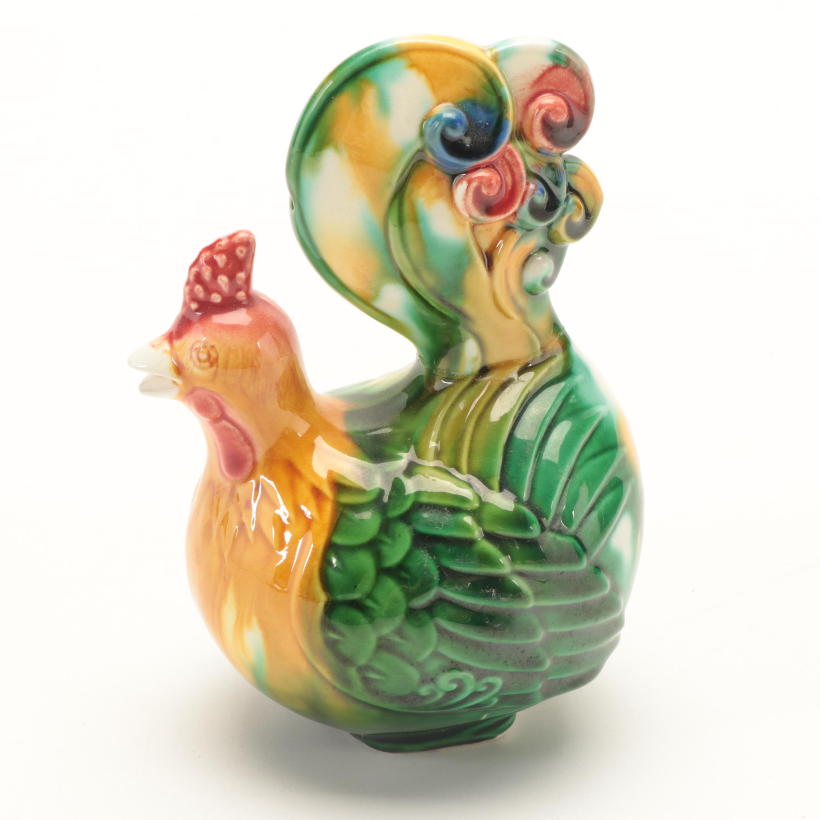 Susan Winget Hand-Painted Canisters with Other Ceramic Rooster Tableware