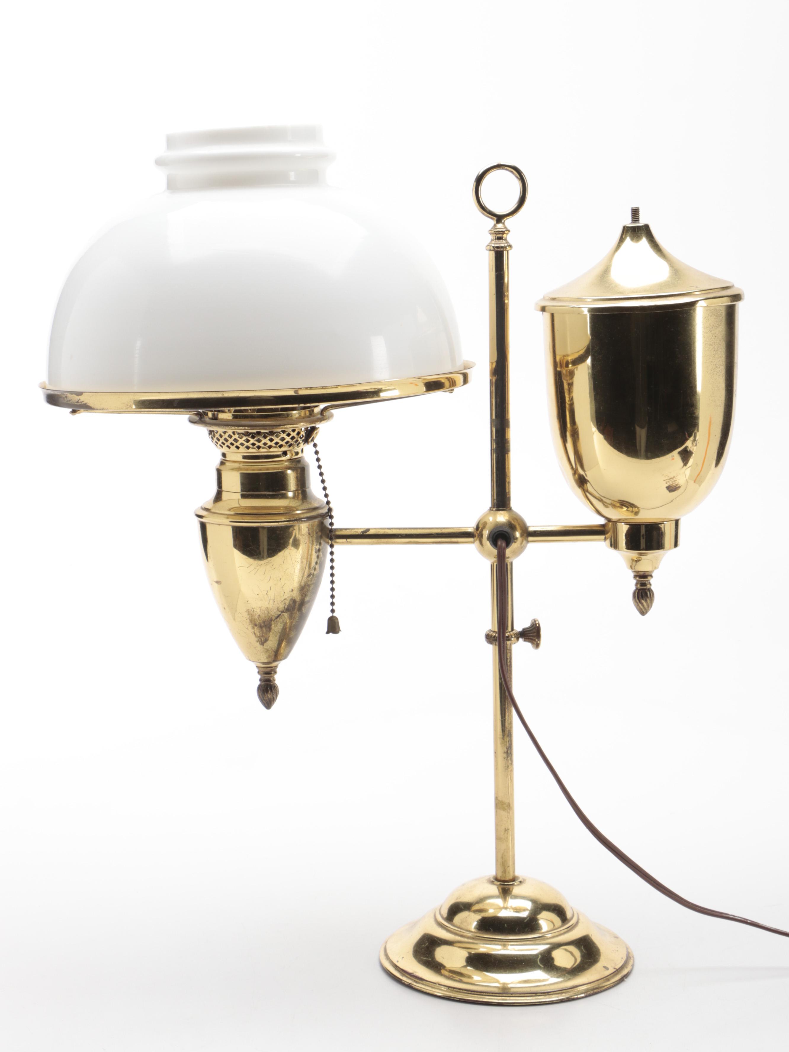 Bradley & Hubbard Brass Student Lamp, Early 20th Century