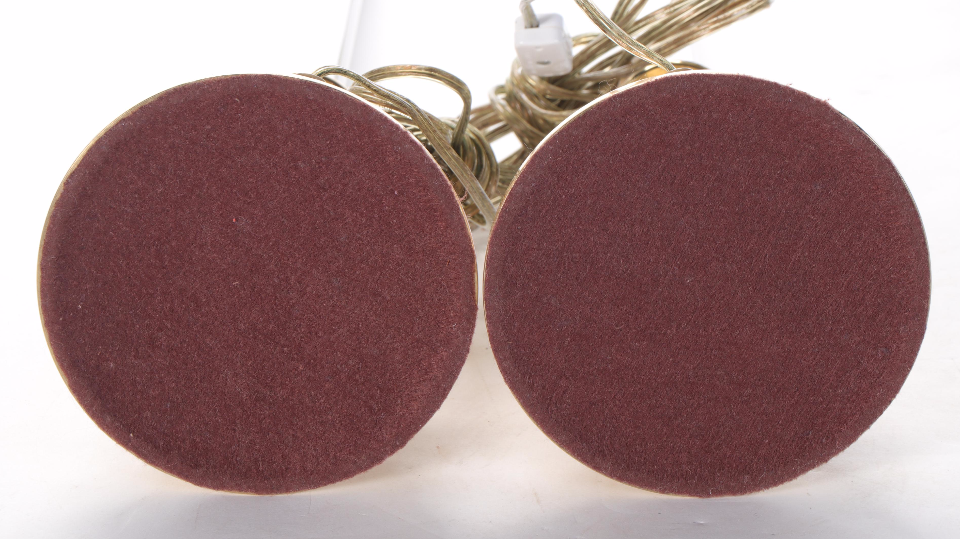 Pair of Brass and Metal Candlestick Buffet Lamps with Paper Shades