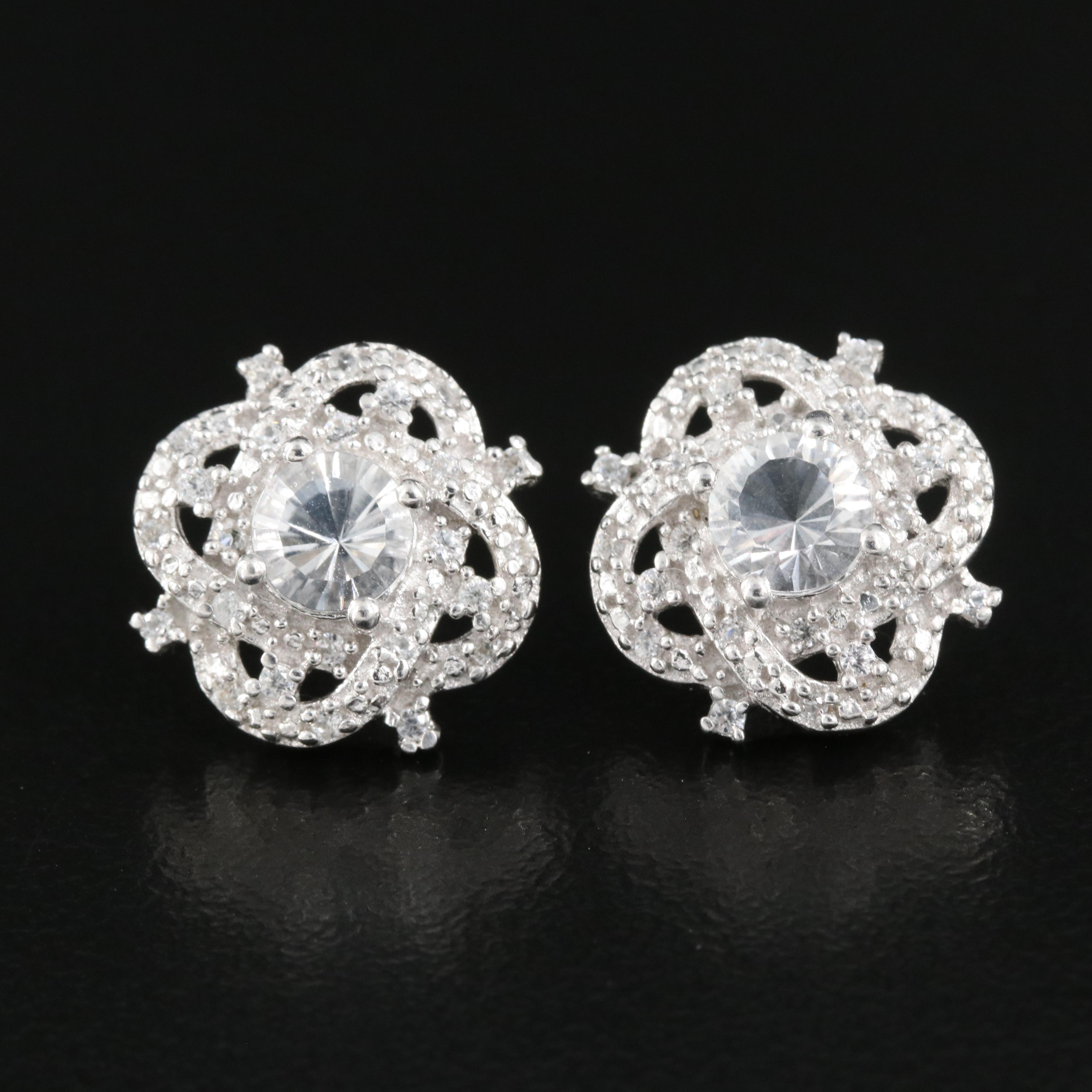 Sterling Petalite and Topaz Knot Earrings