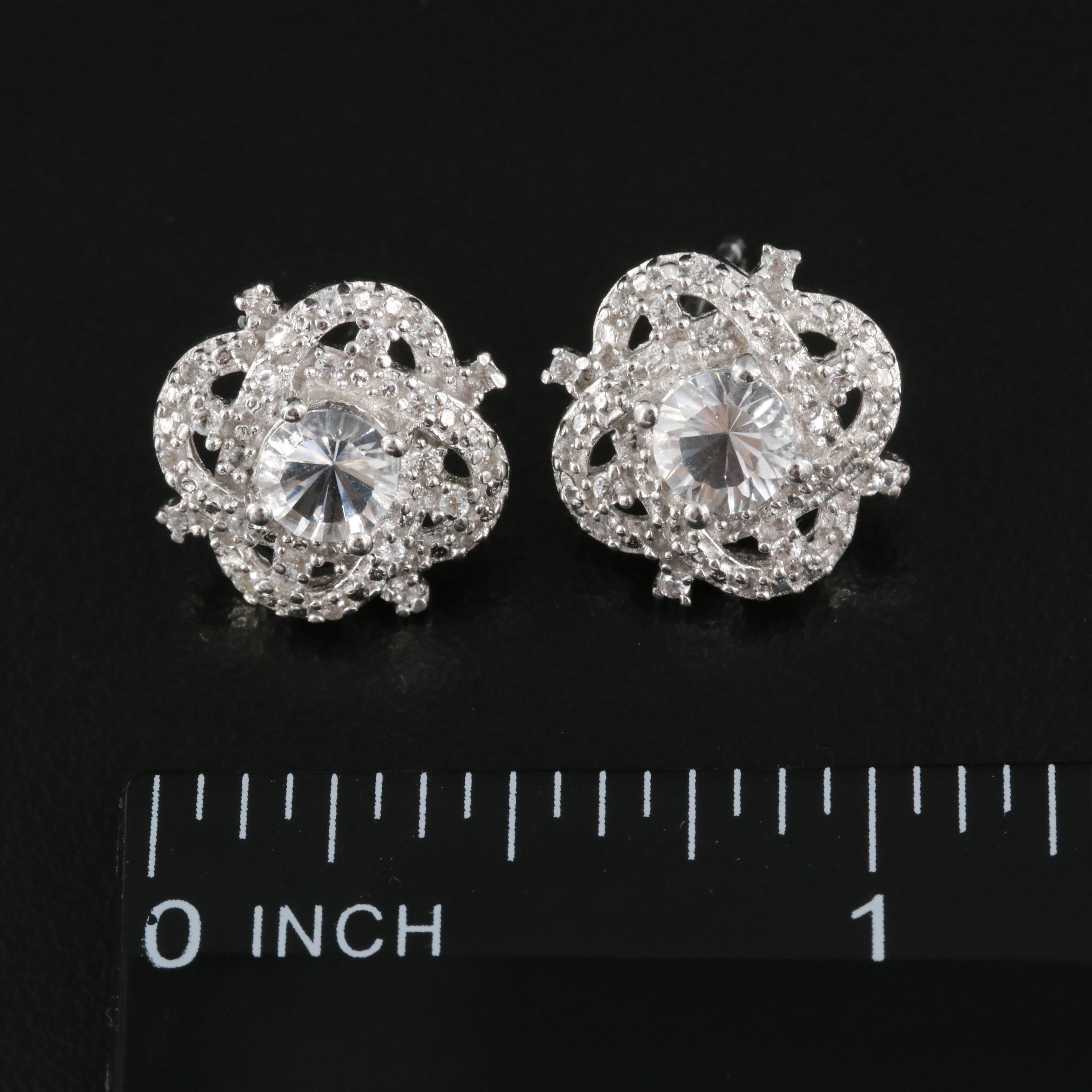 Sterling Petalite and Topaz Knot Earrings