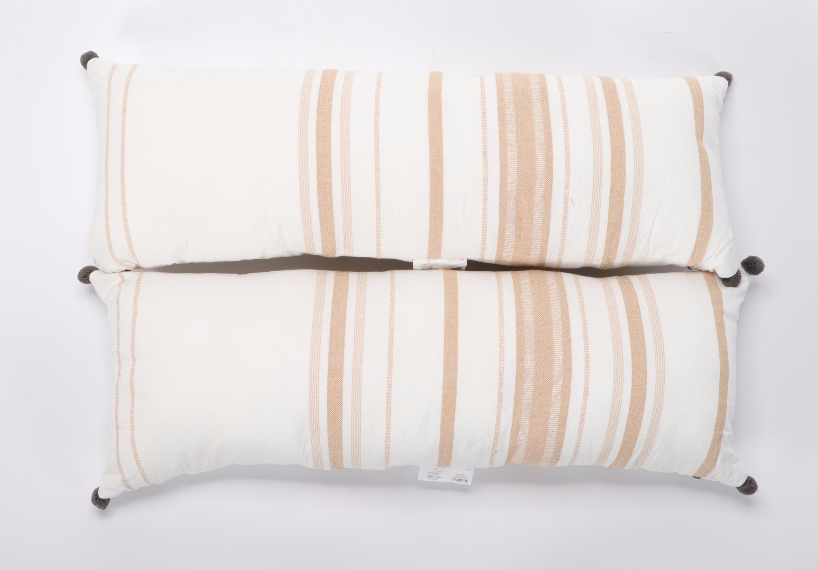 Hearth & Hand with Magnolia Cream and Yellow Stripe Oversize Lumbar Pillows