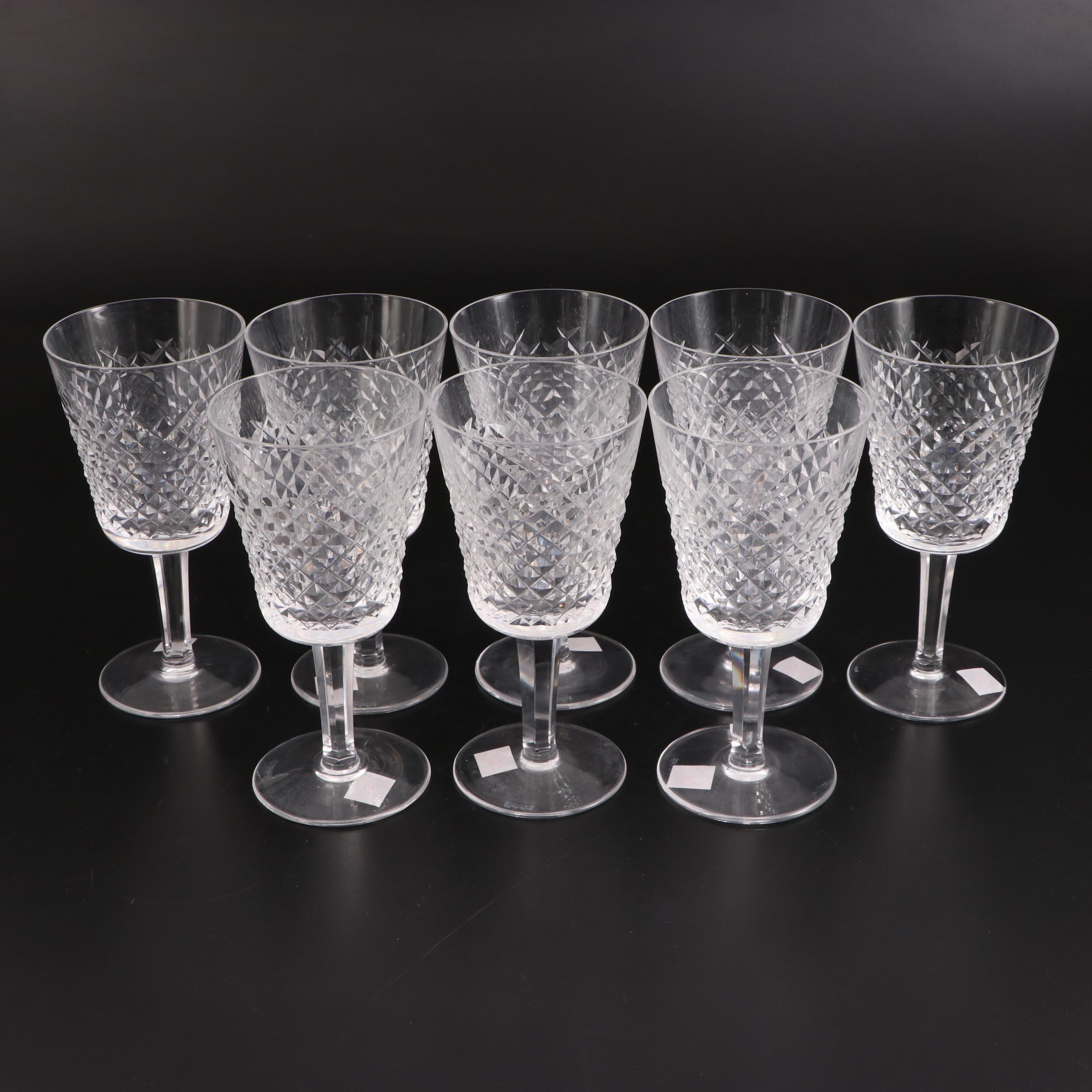 Waterford Crystal "Alana" Water Goblets, Mid to Late 20th Century