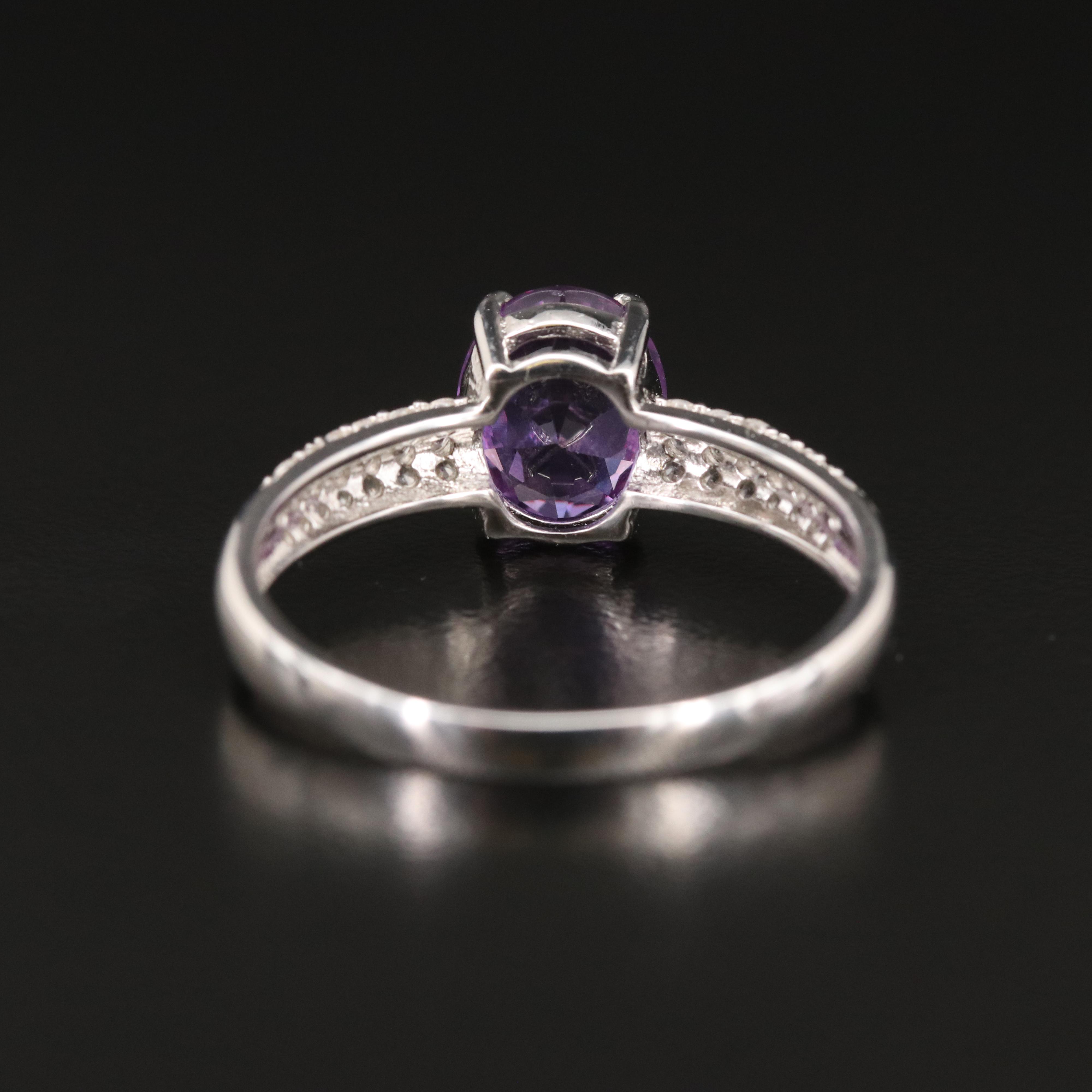 Sterling Sapphire and Zircon Ring