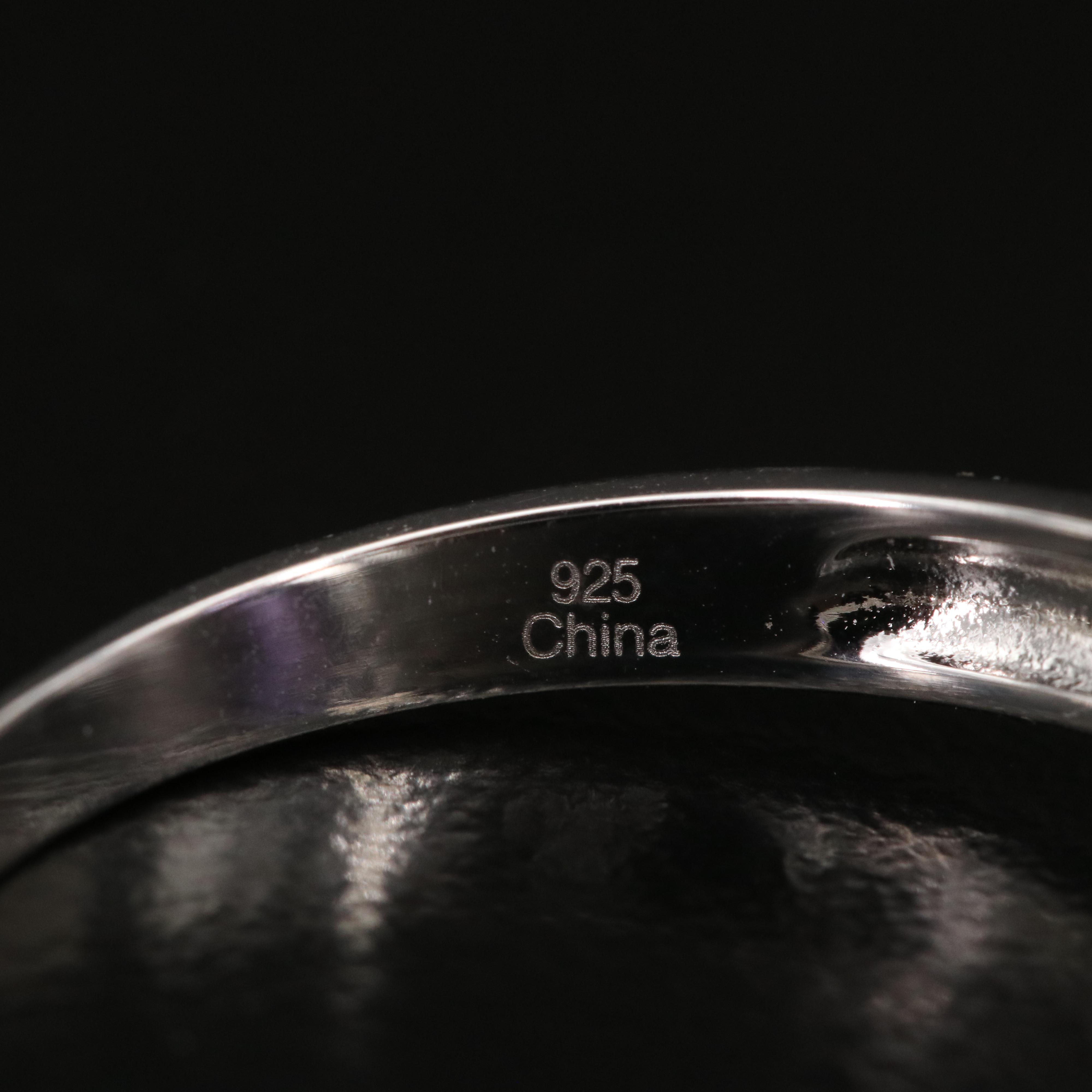 Sterling Sapphire and Zircon Ring