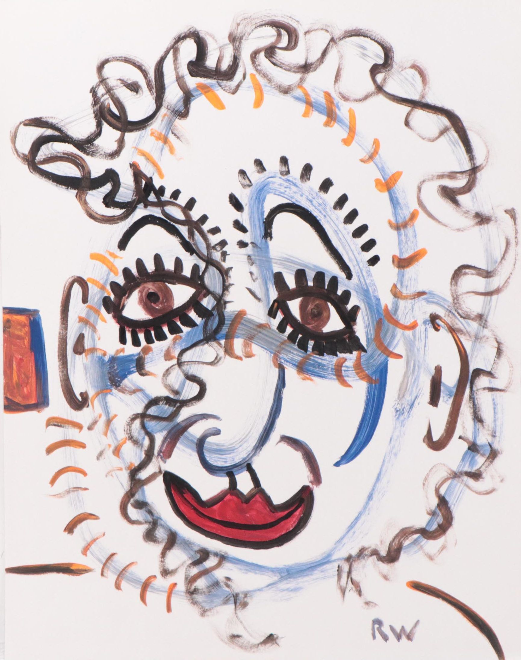 Robert Wright Figural Acrylic Painting, Circa 2005