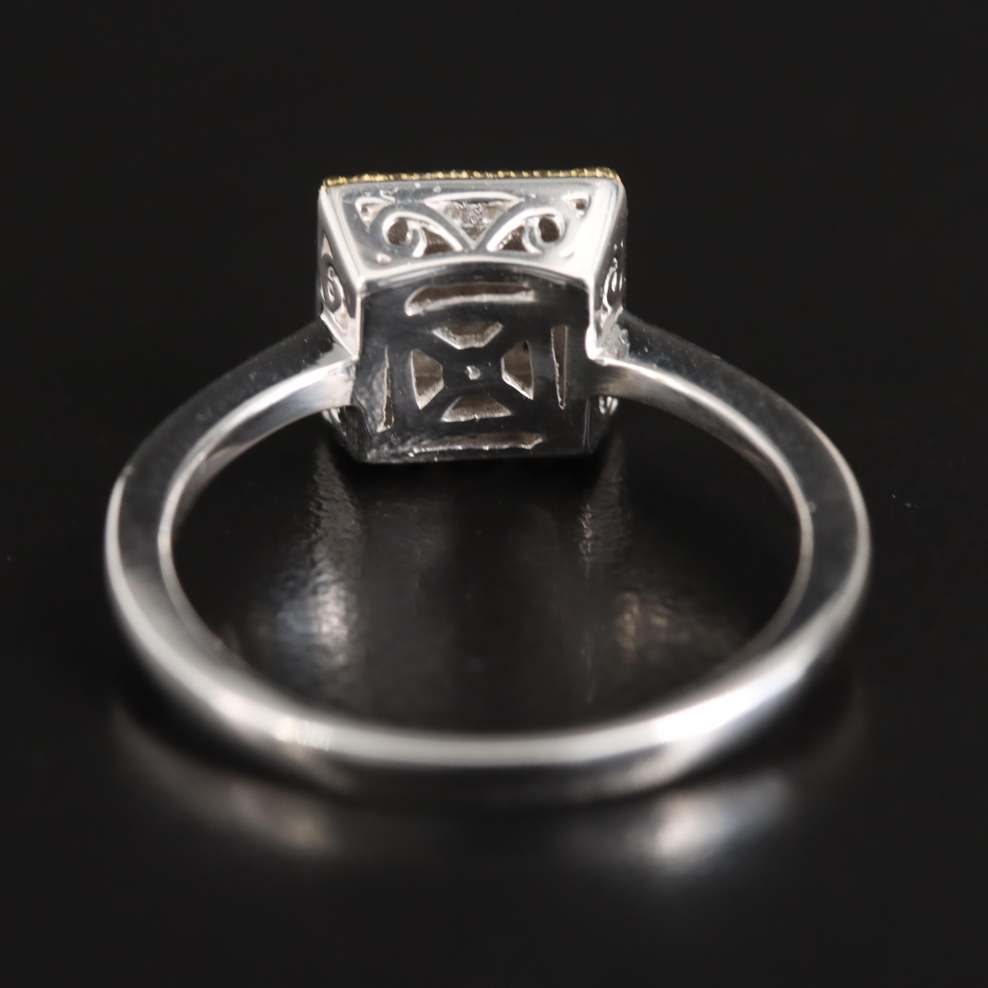 Sterling Diamond Square Ring
