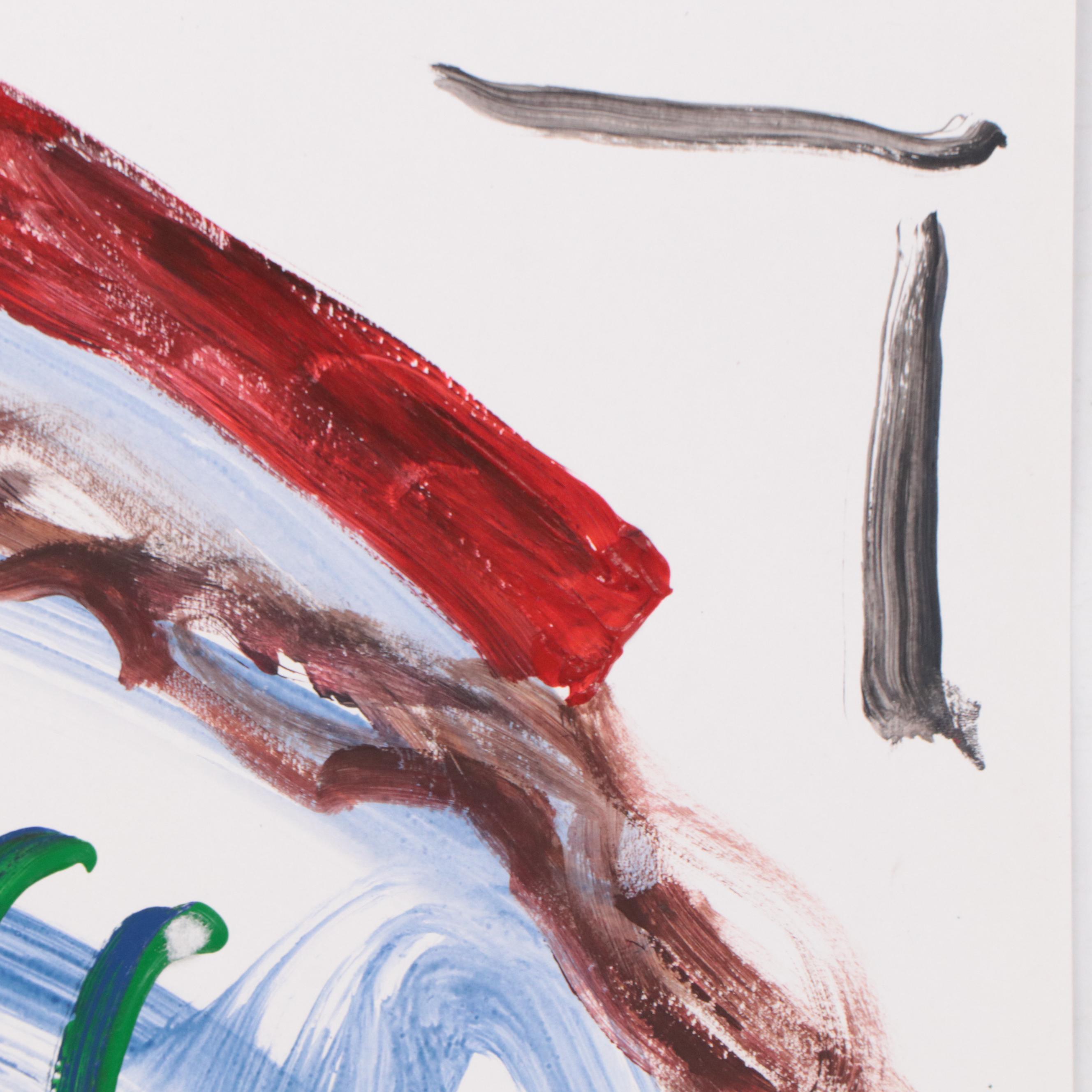 Robert Wright Figural Acrylic Painting, Circa 2005