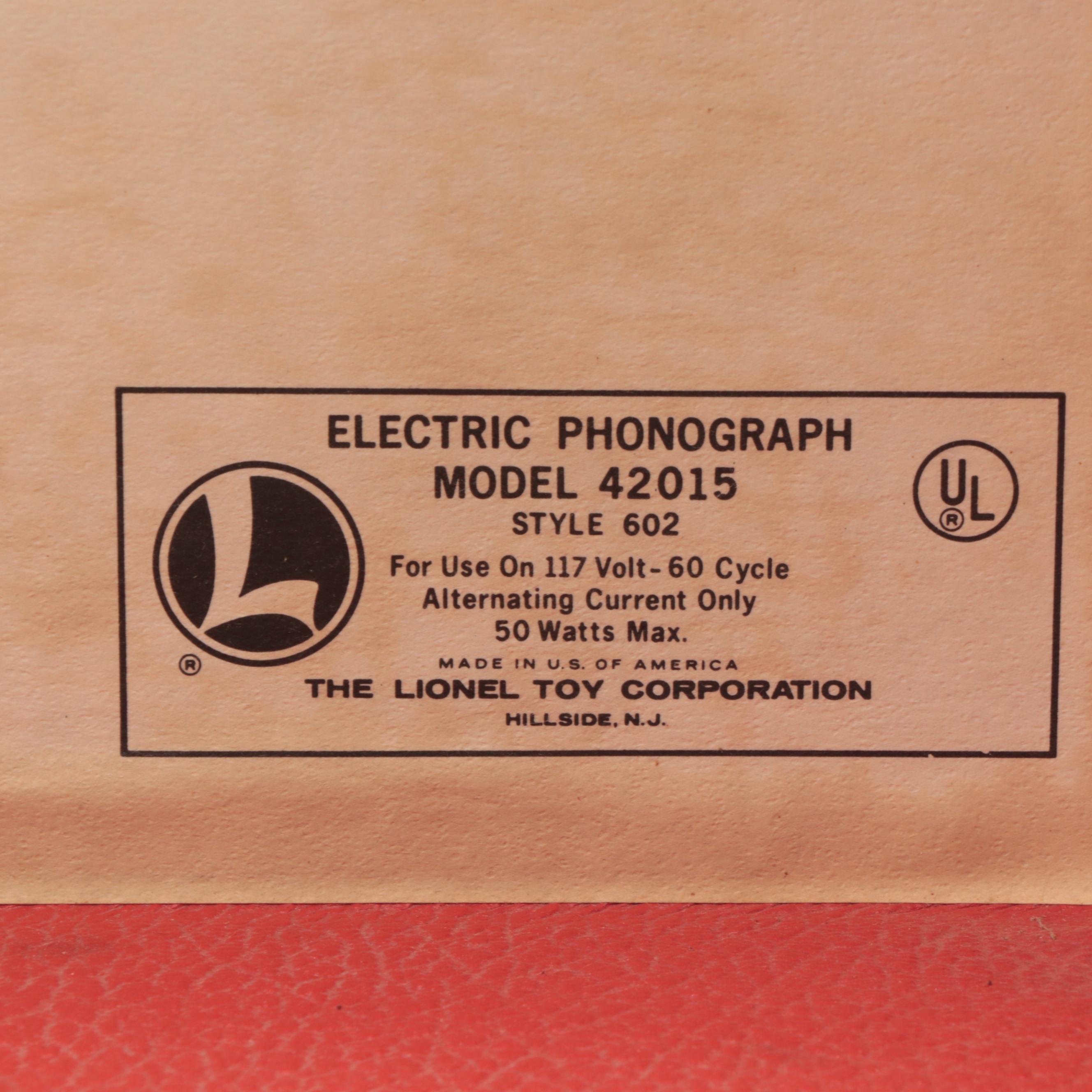 Lionel "Spear-Tone" Mickey Mouse Club Record Player