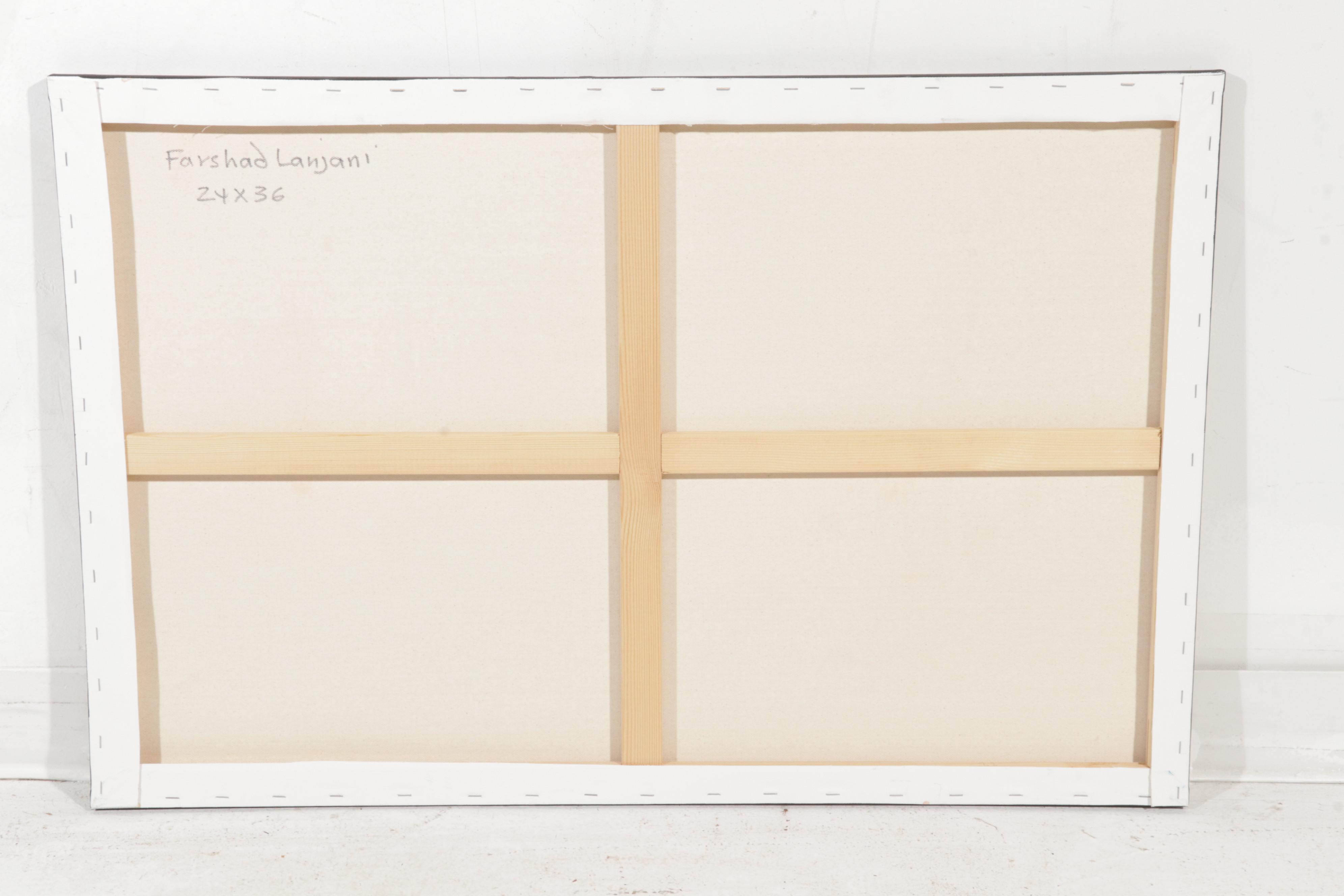 Farshad Lanjani Abstract Acrylic Painting of Coastal Landscape, 21st Century