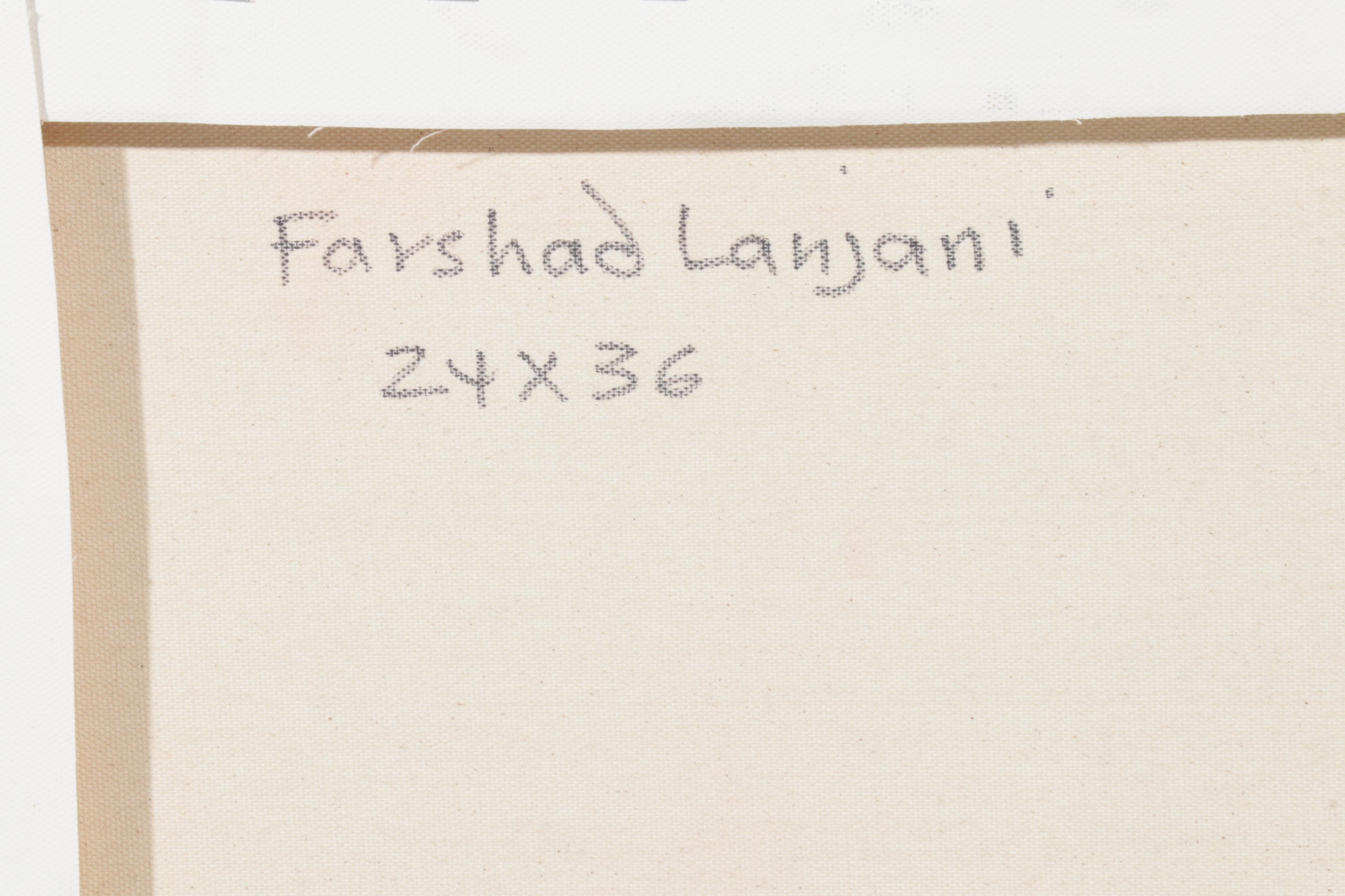 Farshad Lanjani Abstract Acrylic Painting of Coastal Landscape, 21st Century