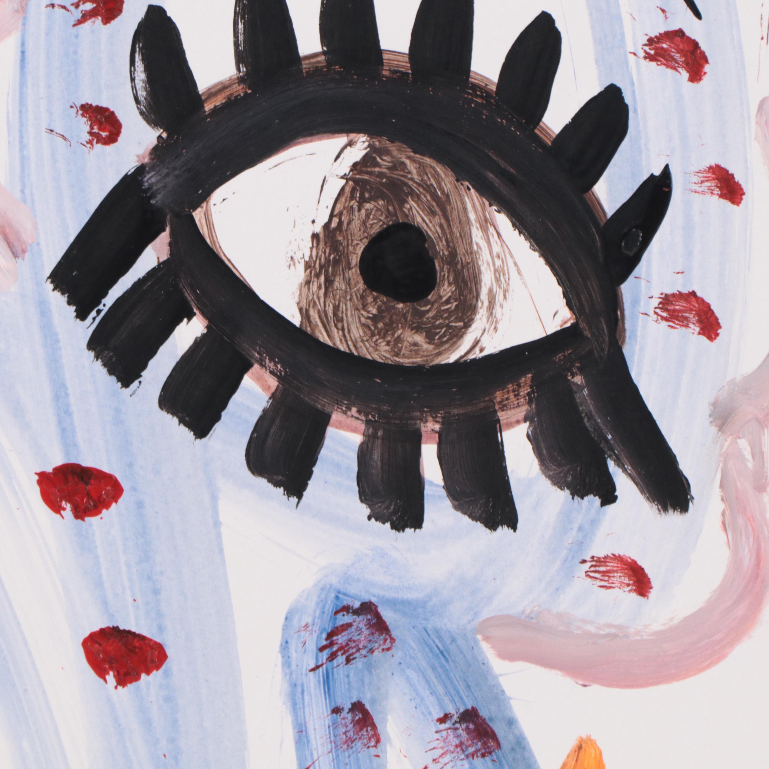 Robert Wright Figural Acrylic Painting, Circa 2005