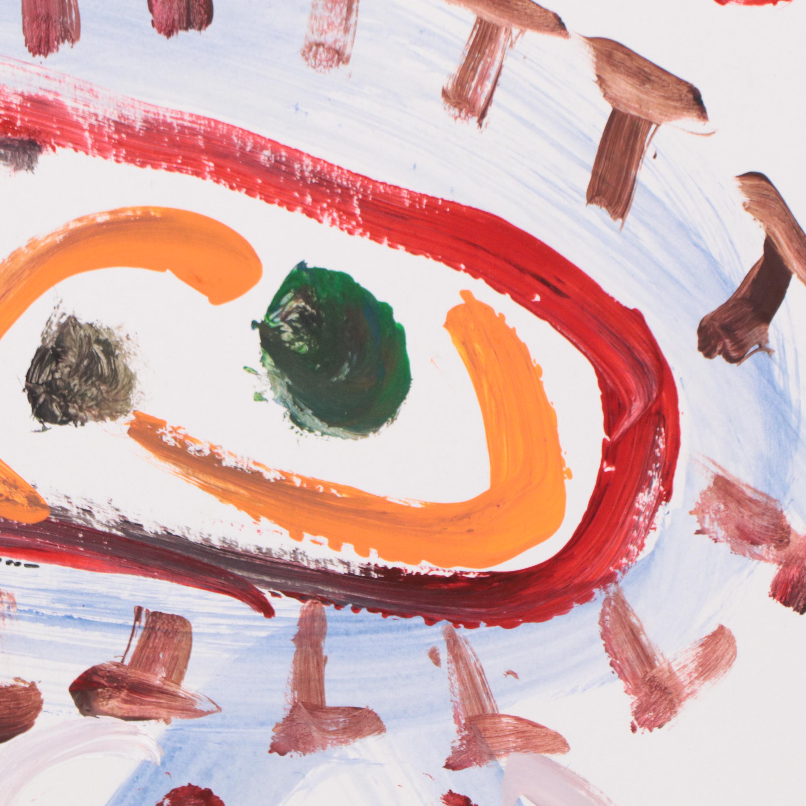 Robert Wright Figural Acrylic Painting, Circa 2005