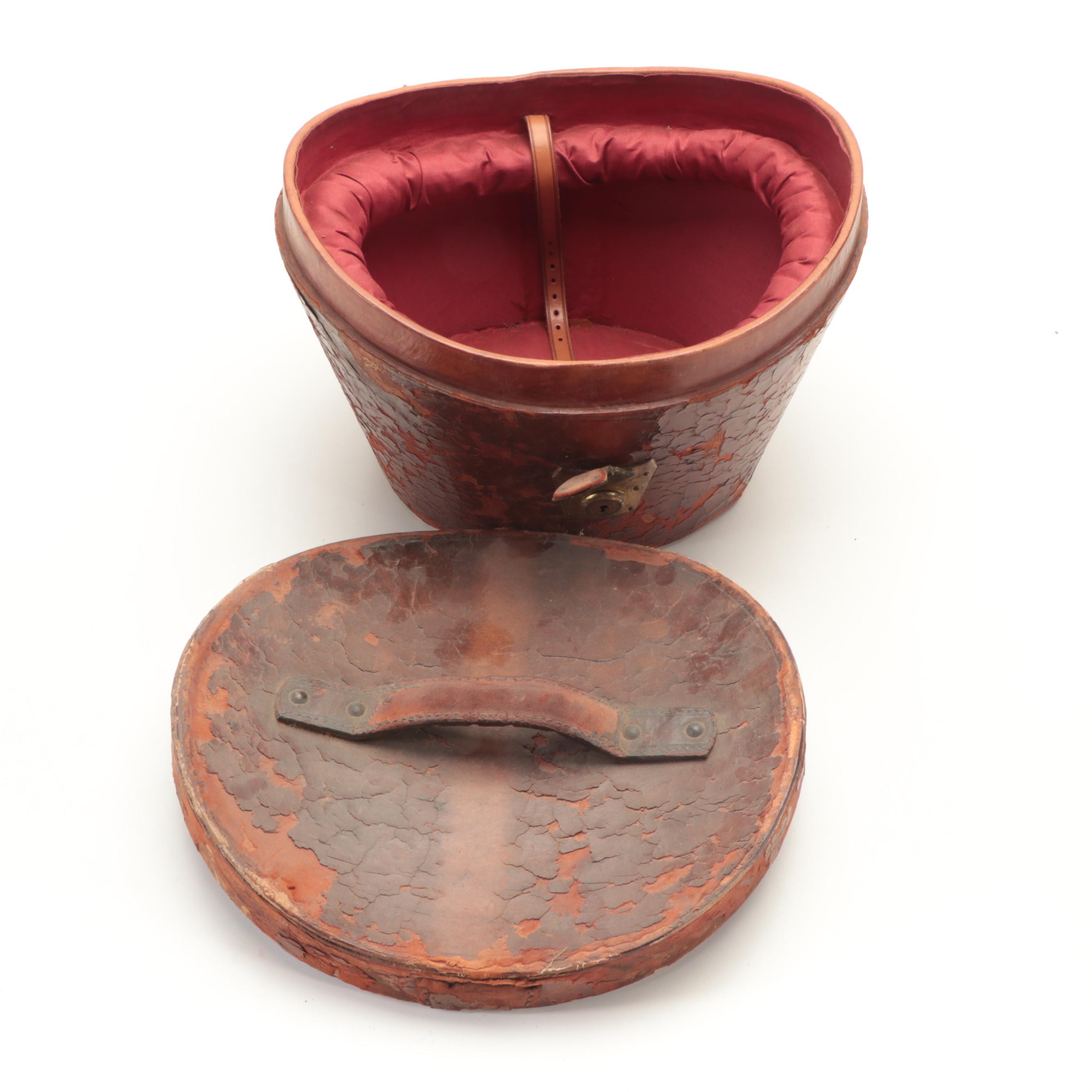 Antique Leather Hat Box