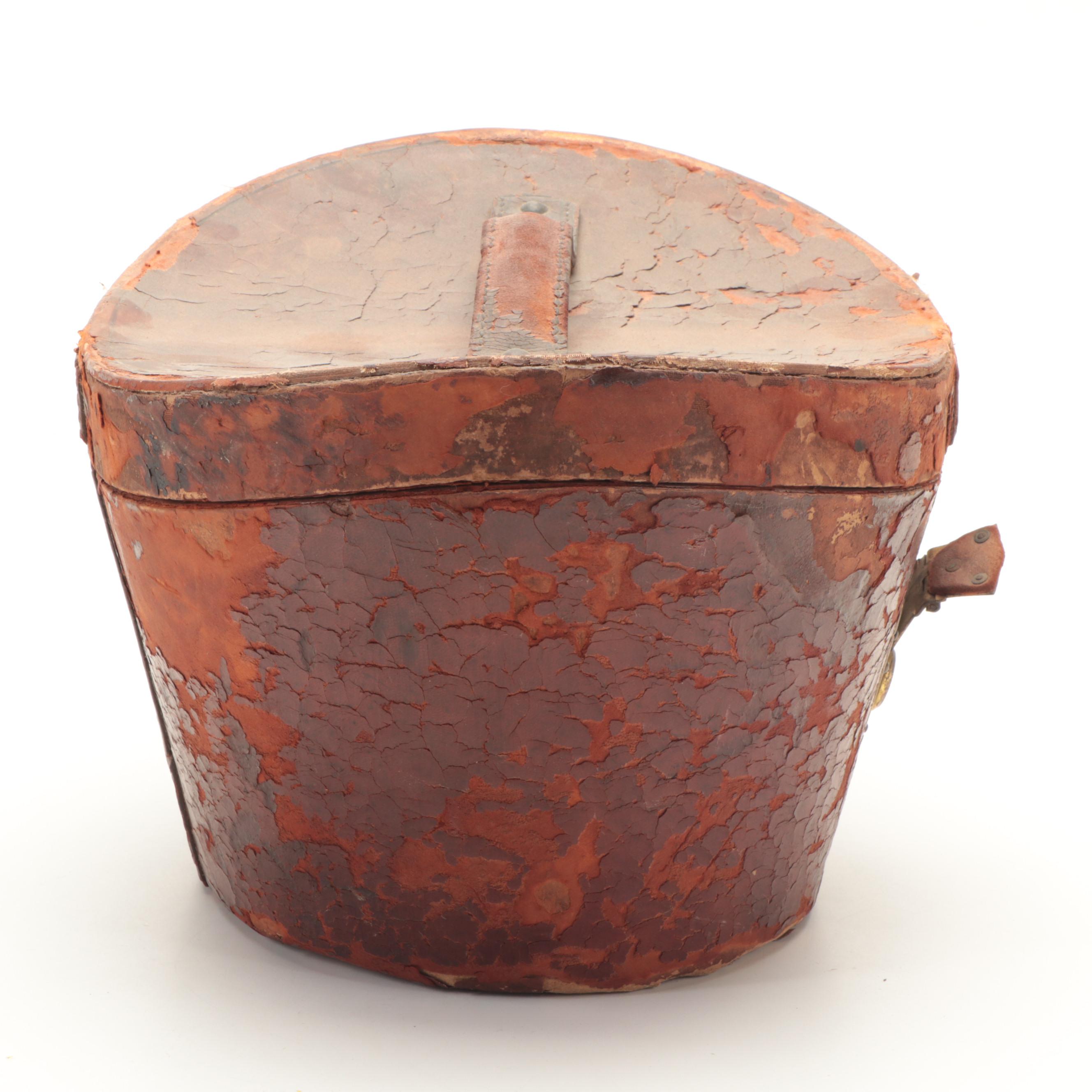 Antique Leather Hat Box