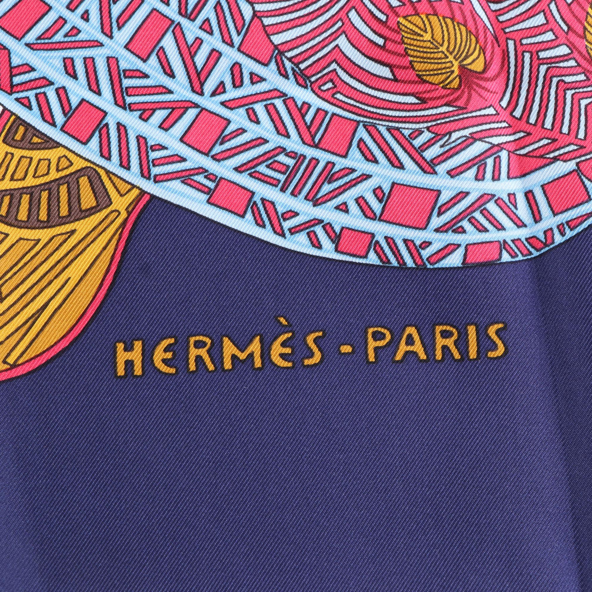 Hermès "Art des Steppes" Scarf 90 in Silk Twill