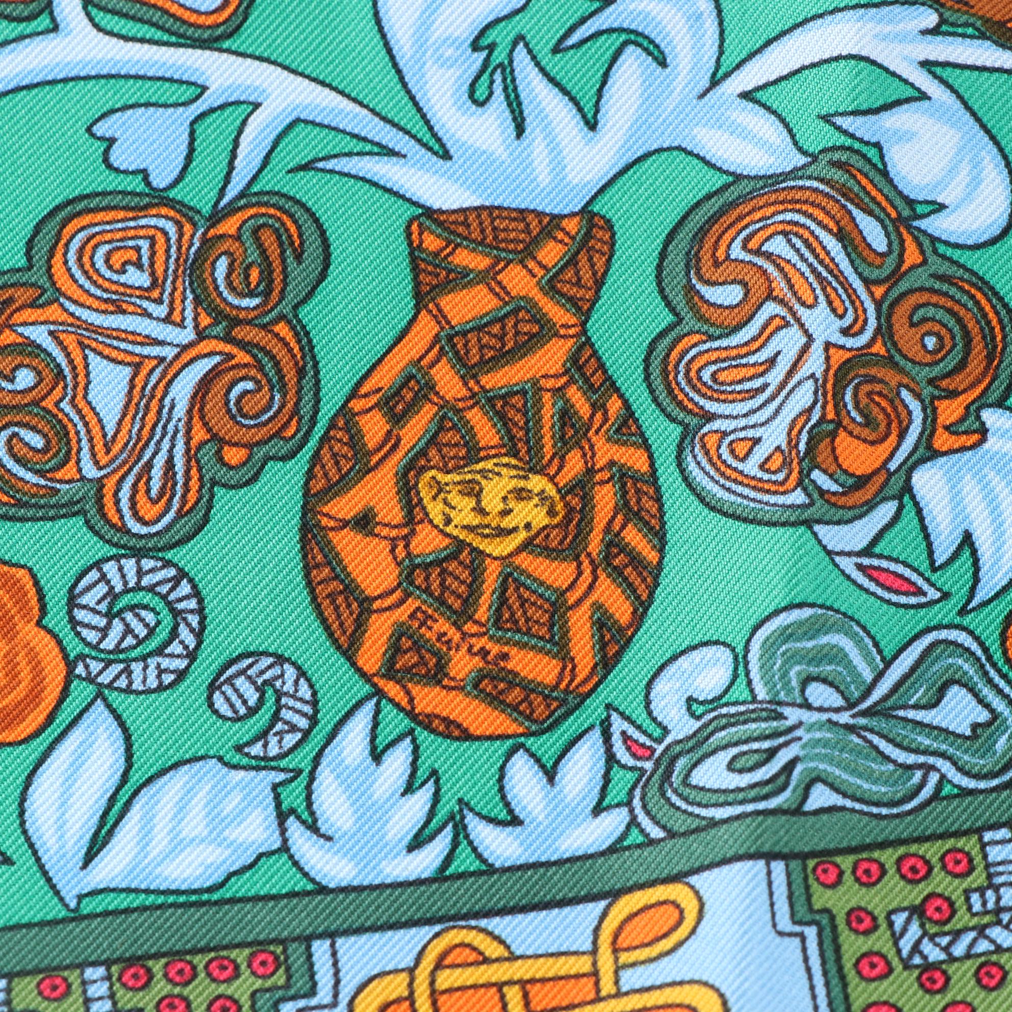 Hermès "Art des Steppes" Scarf 90 in Silk Twill