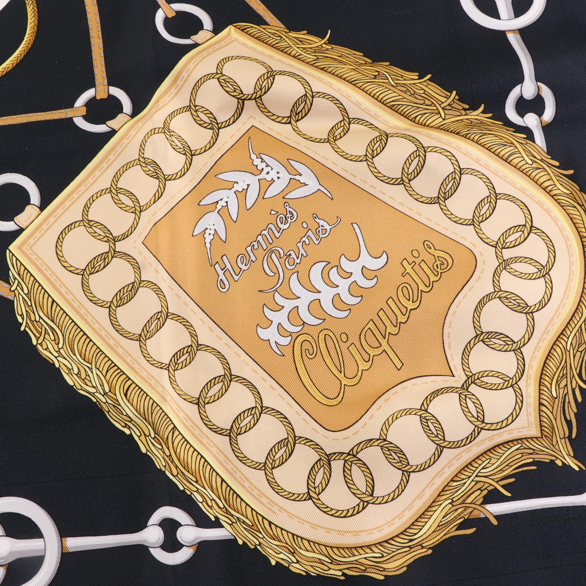 Hermès "Cliquetis" Scarf 90 in Silk Twill